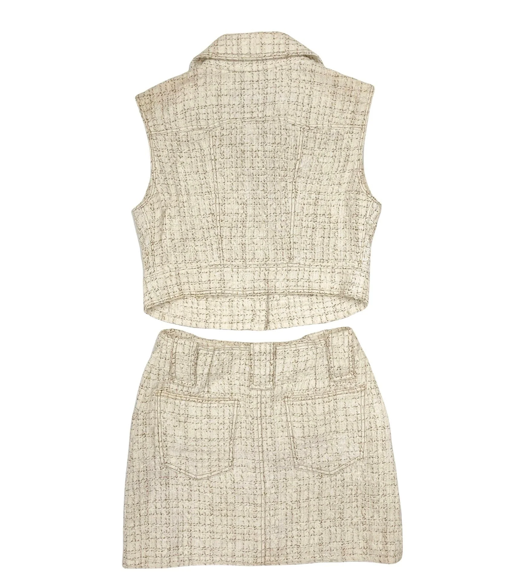 Chanel Tweed Cropped Skirt Set - Image 2