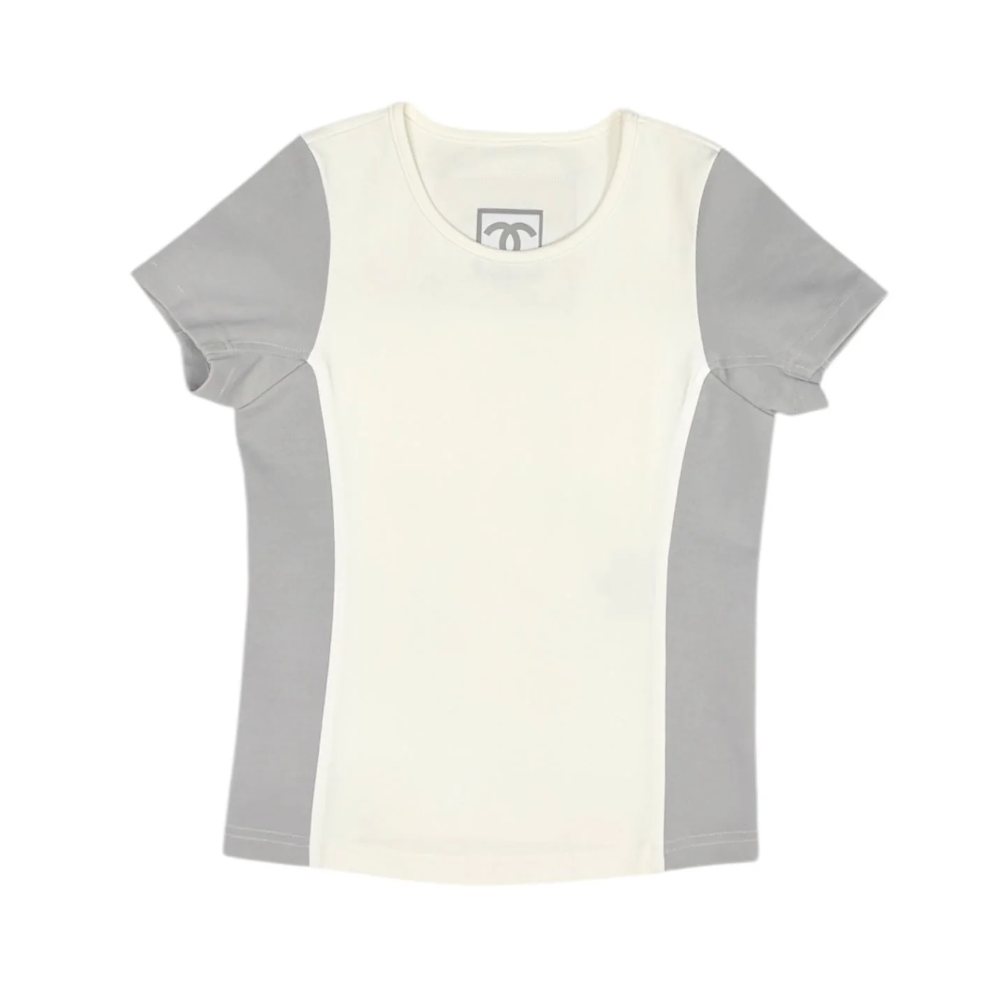 Chanel Two Tone Logo Short Sleeve Top - Image 2