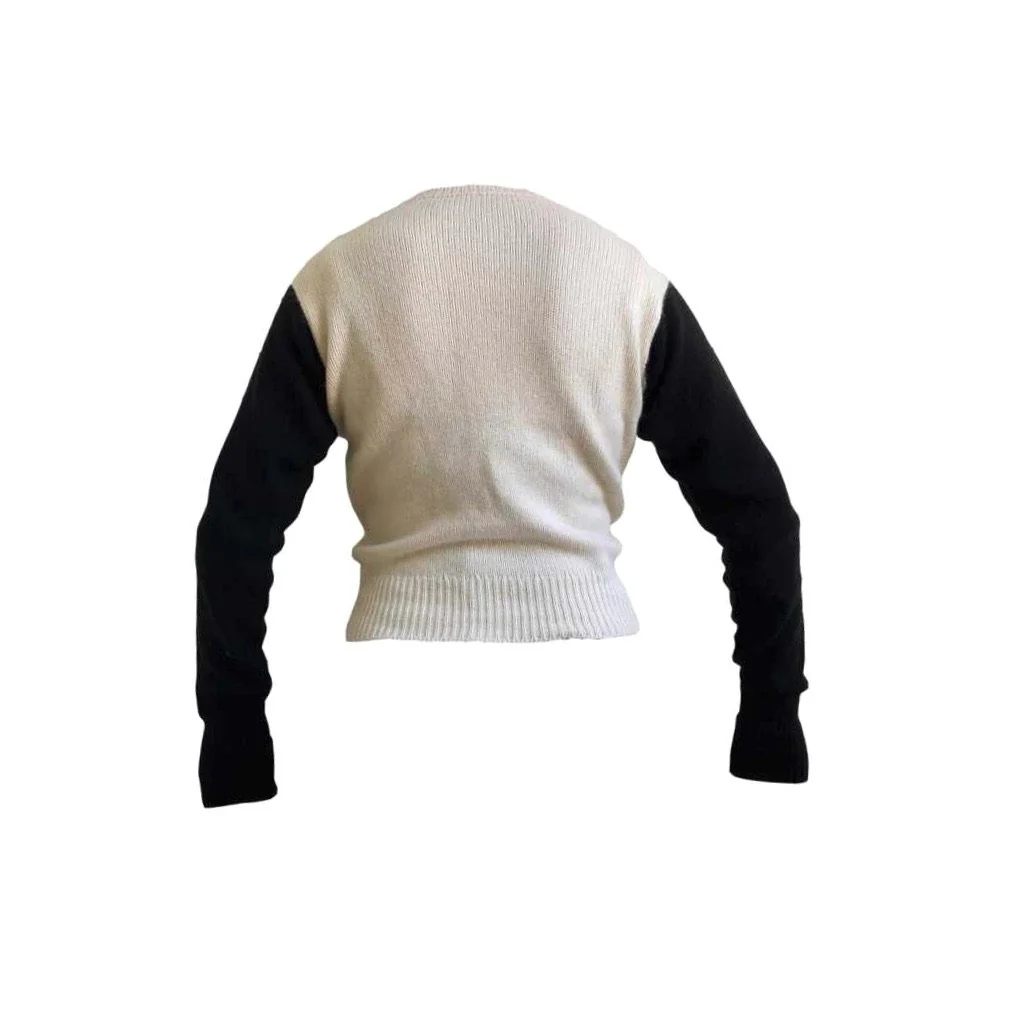 Chanel White Bow Logo Sweater - Image 2