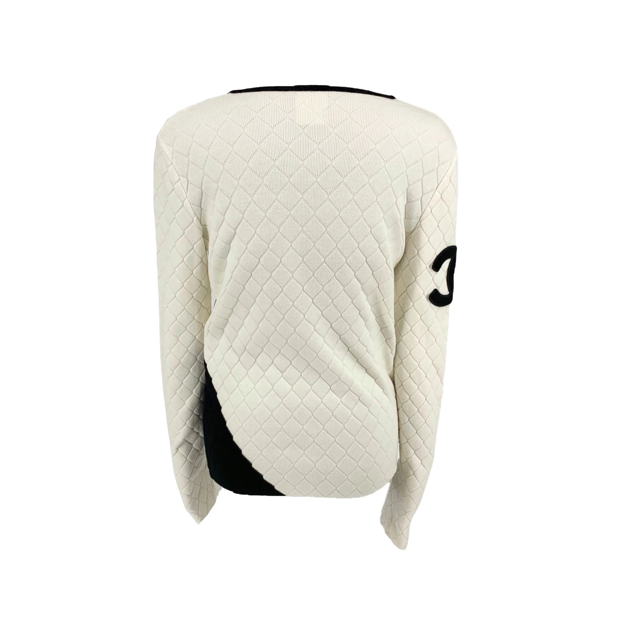 Chanel White Cambon Quilted Logo Pullover - Image 2
