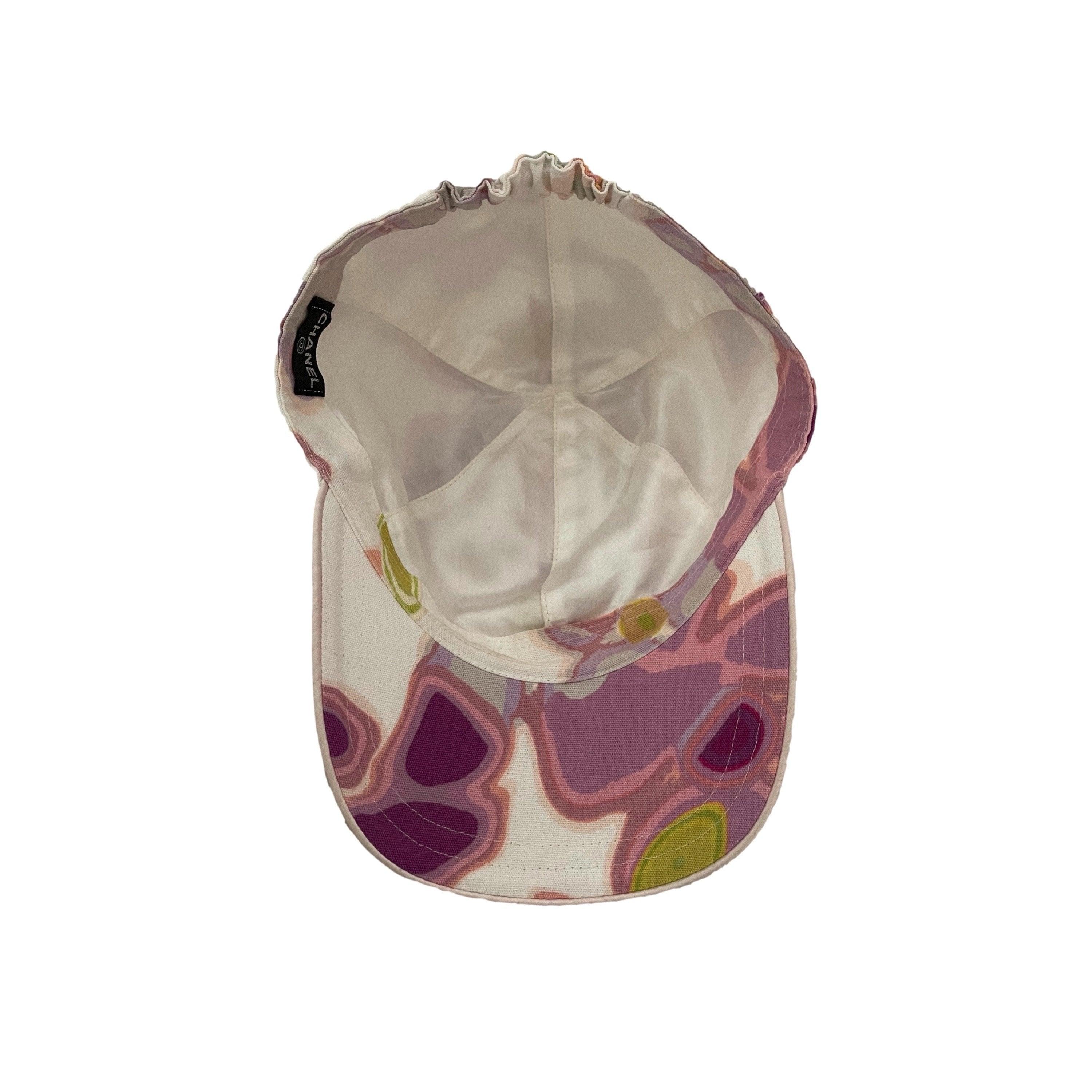 Chanel White Canvas Print Baseball Cap - Image 3