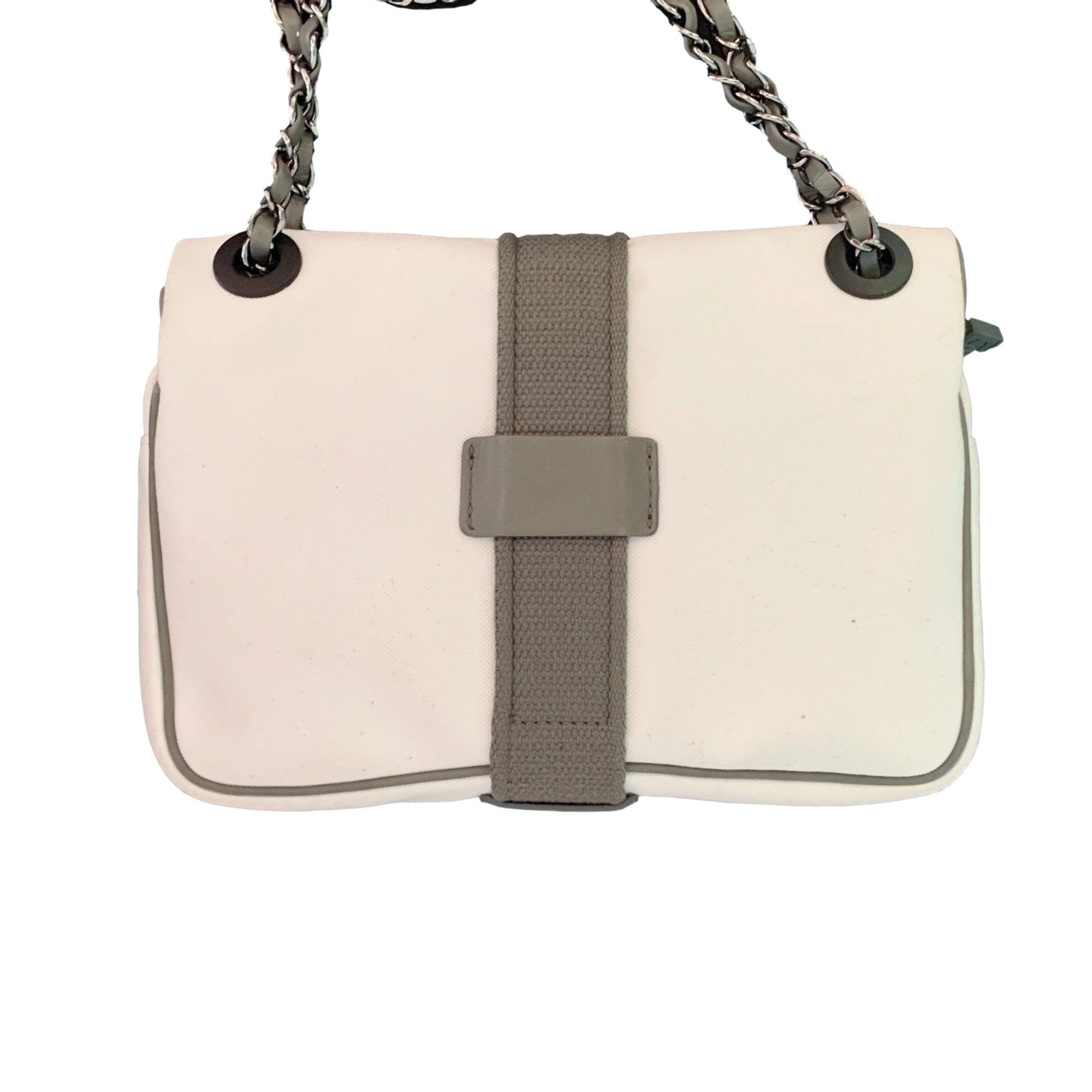 Chanel White Canvas Sport Flap Bag - Image 3