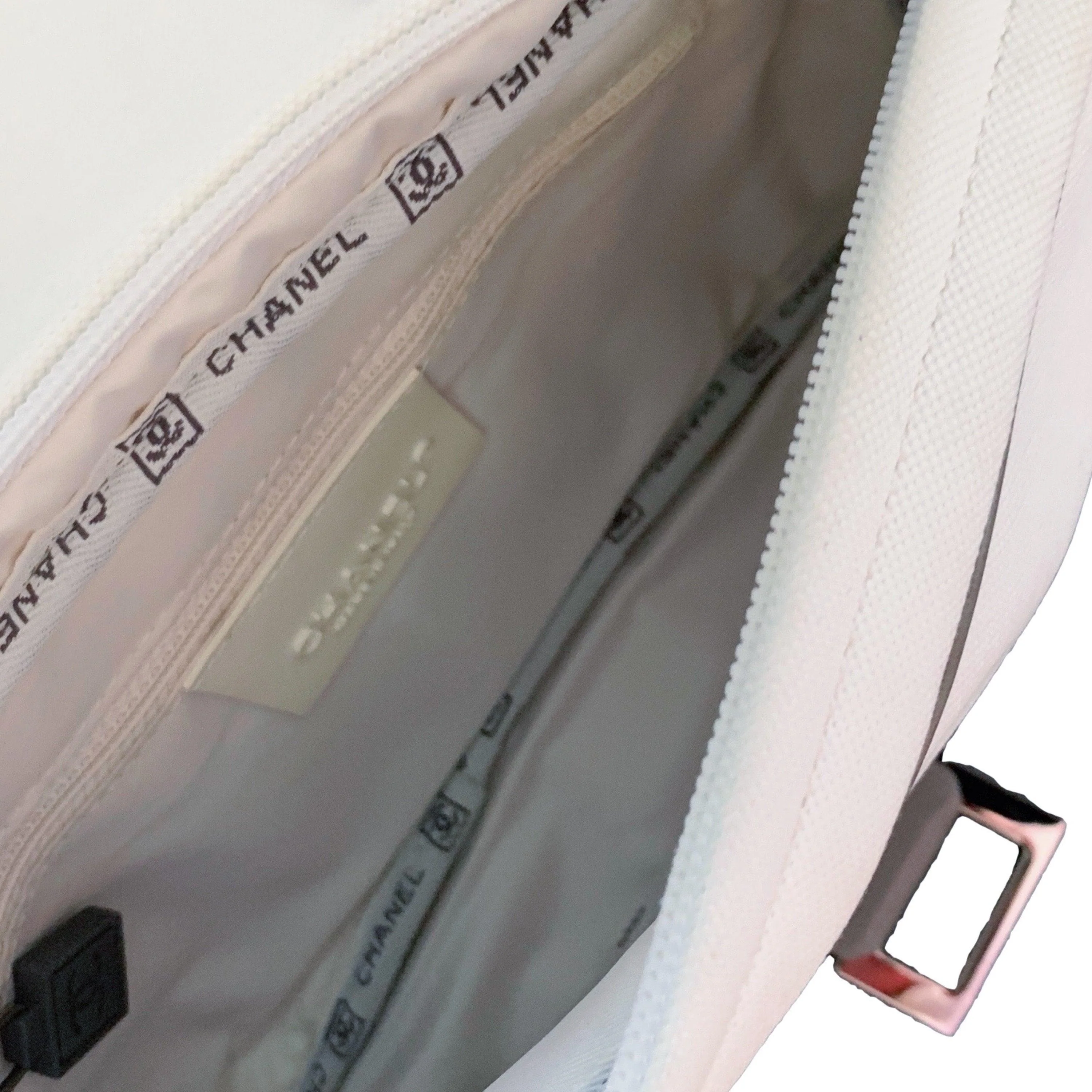 Chanel White Canvas Sport Flap Bag - Image 5