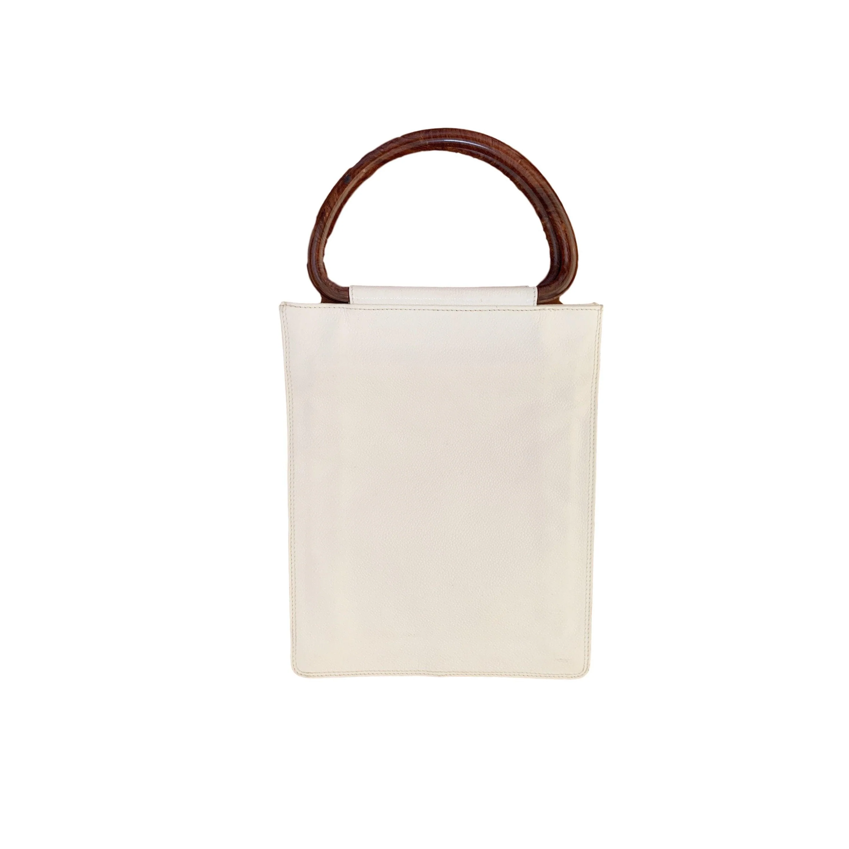Chanel White Caviar Logo Top Handle Bag - Image 2