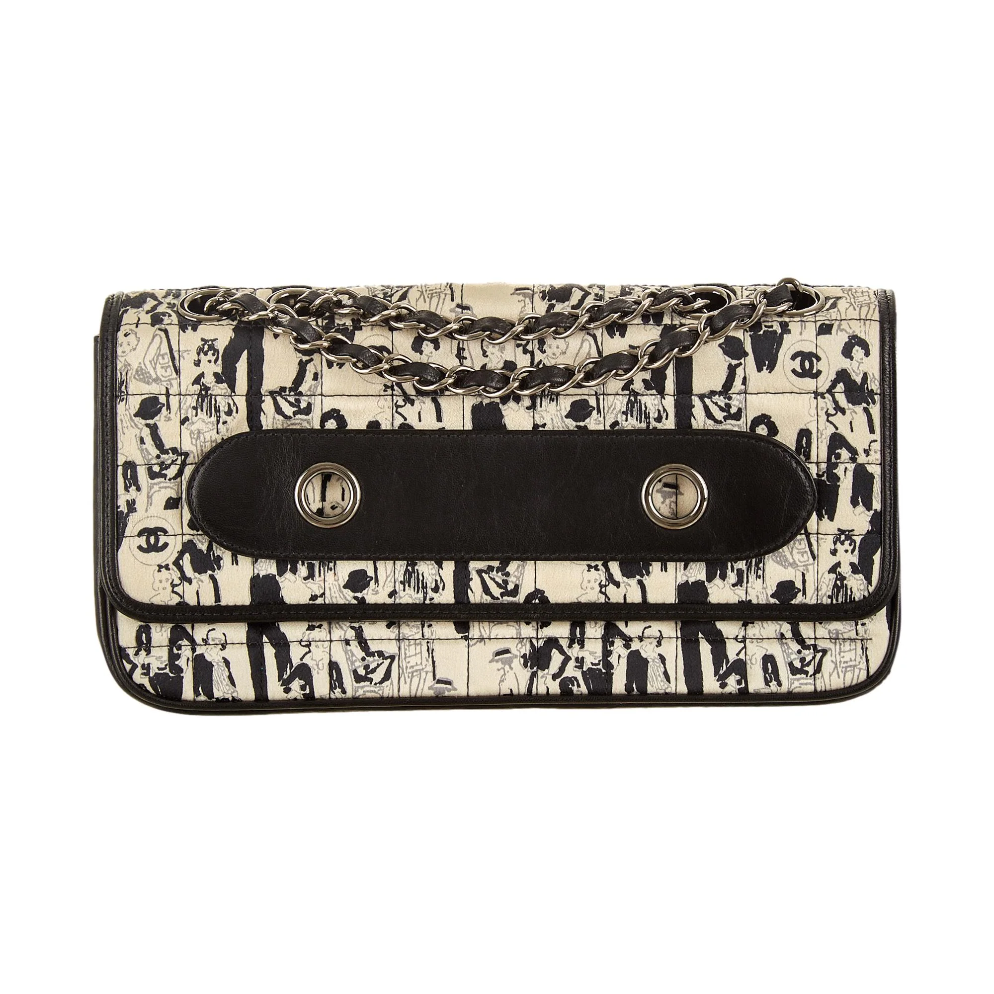 Chanel White Coco Print Scarf Flap Bag - Image 2