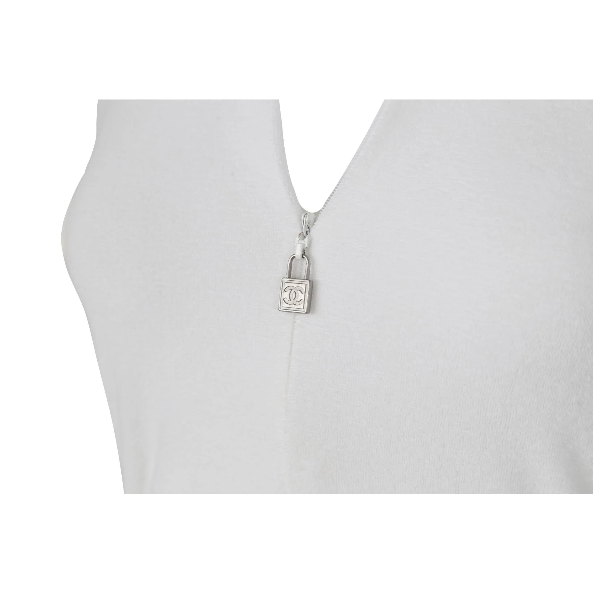 Chanel White Collared Logo Dress - Image 3