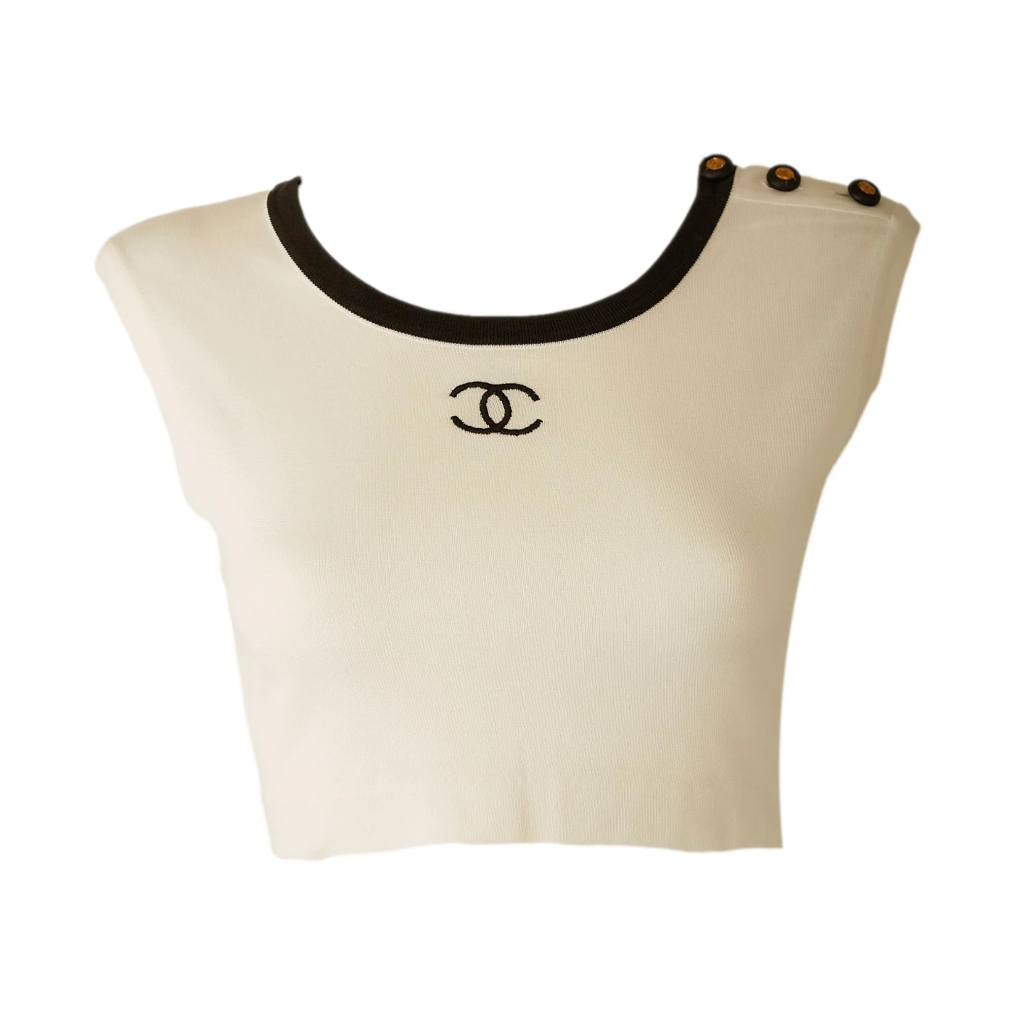 Chanel White Cropped Tank Top