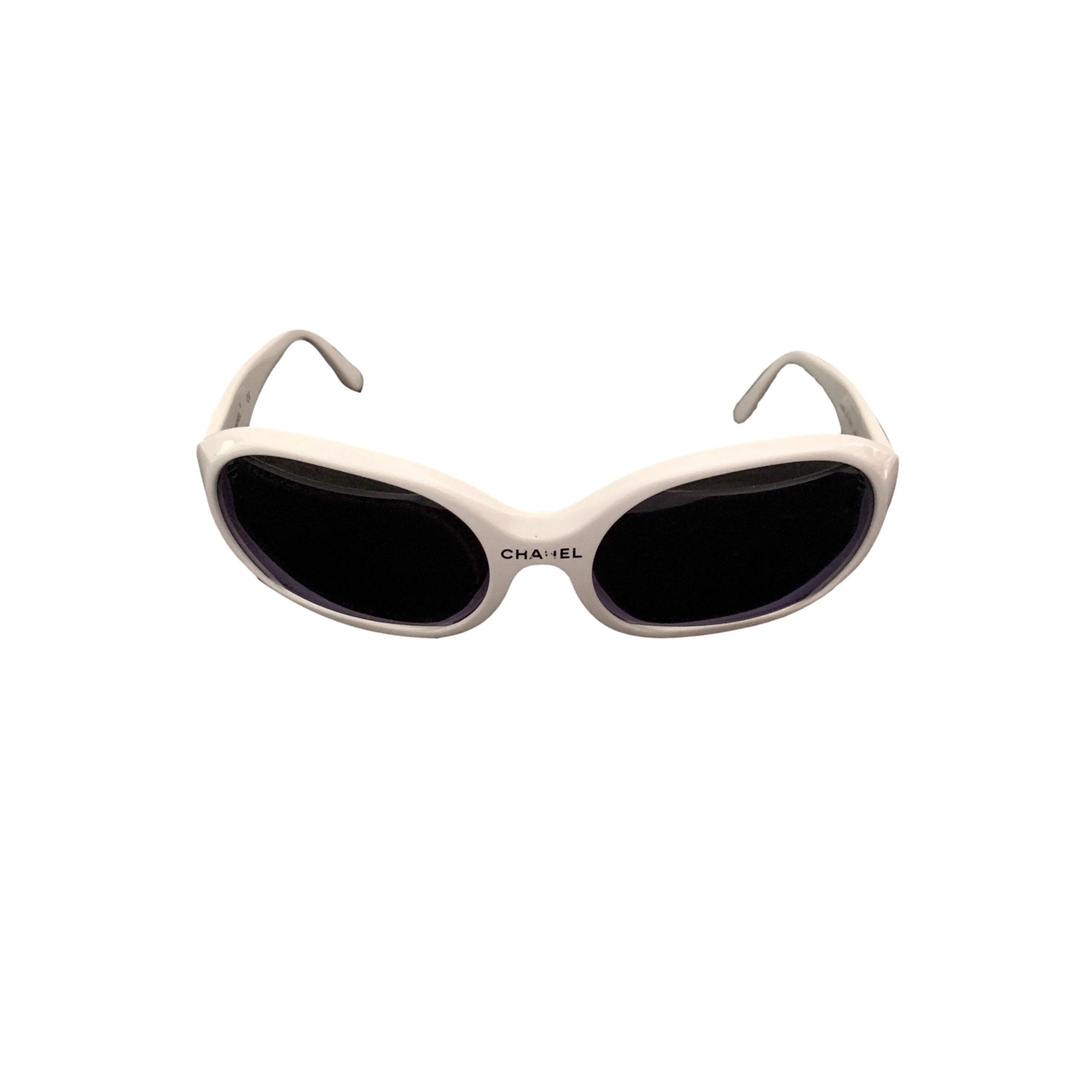 Chanel White Cut Out Sunglasses