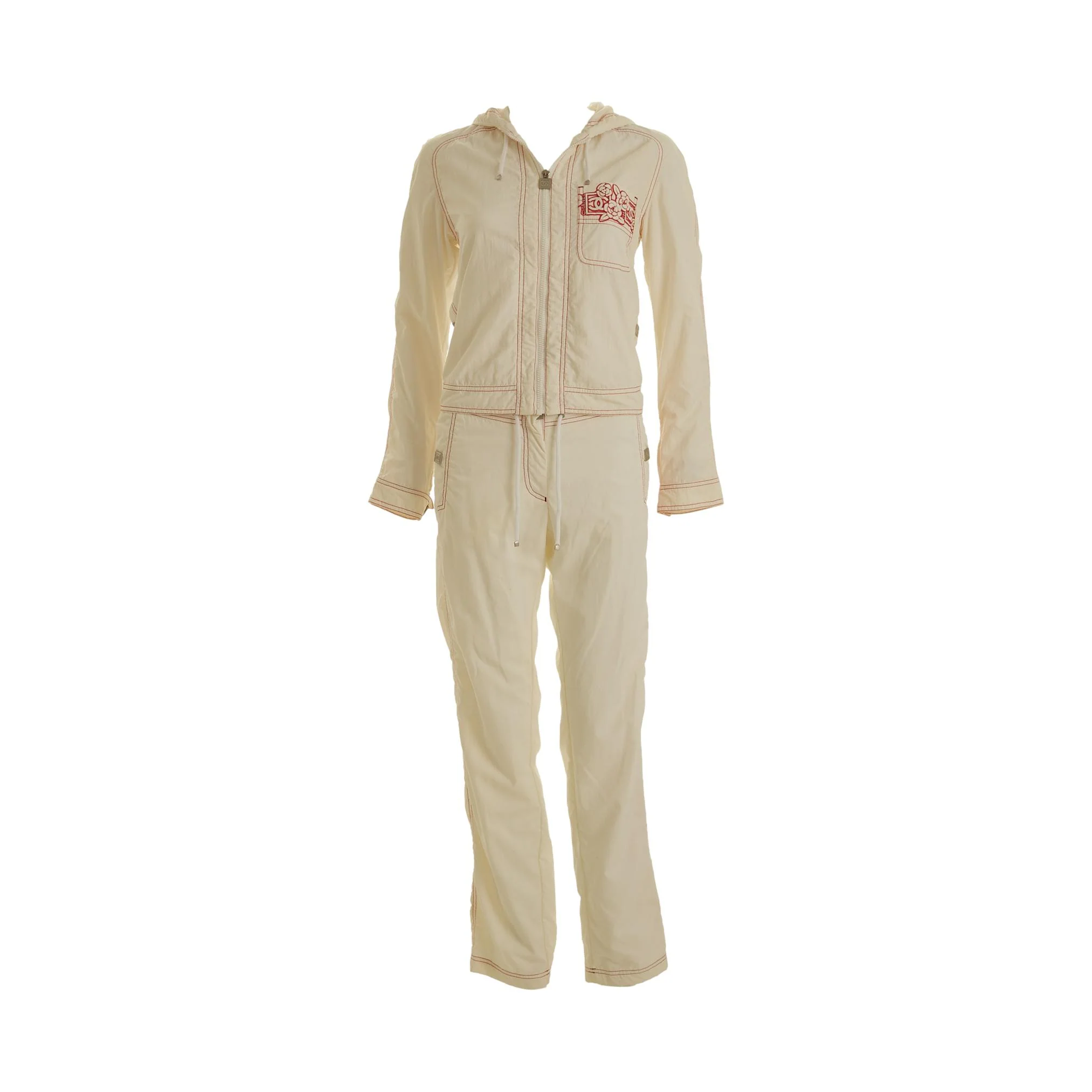 Chanel White Floral Print Track Suit