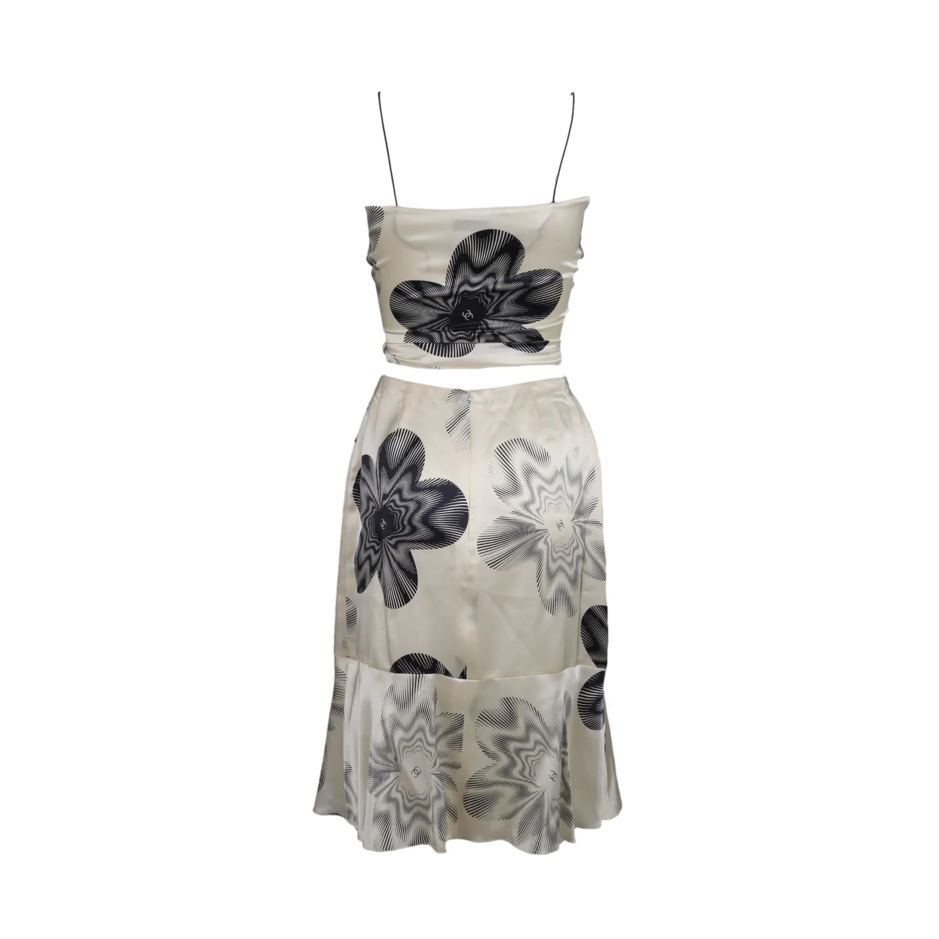 Chanel White Floral Logo Skirt Set - Image 2