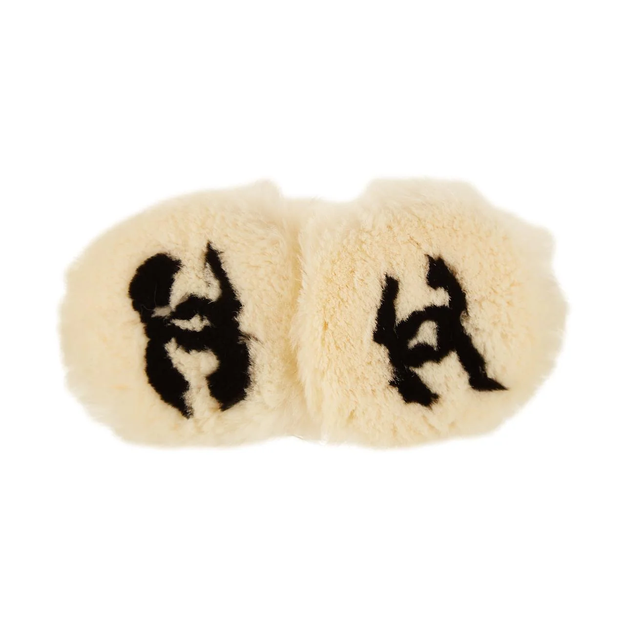 Chanel White Fur Pearl Logo Ear Muffs - Image 2