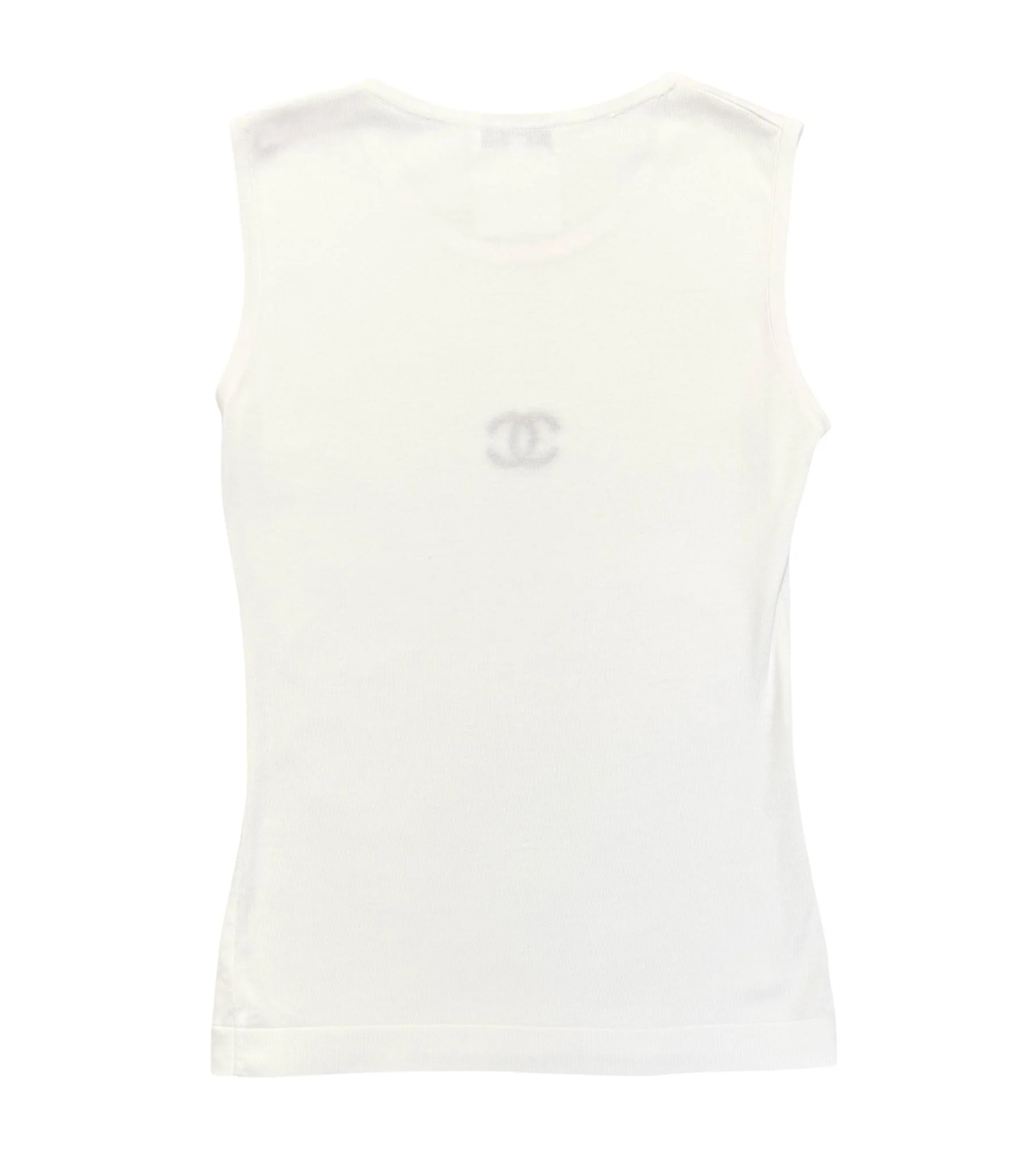 Chanel White Jumbo Logo Tank - Image 2