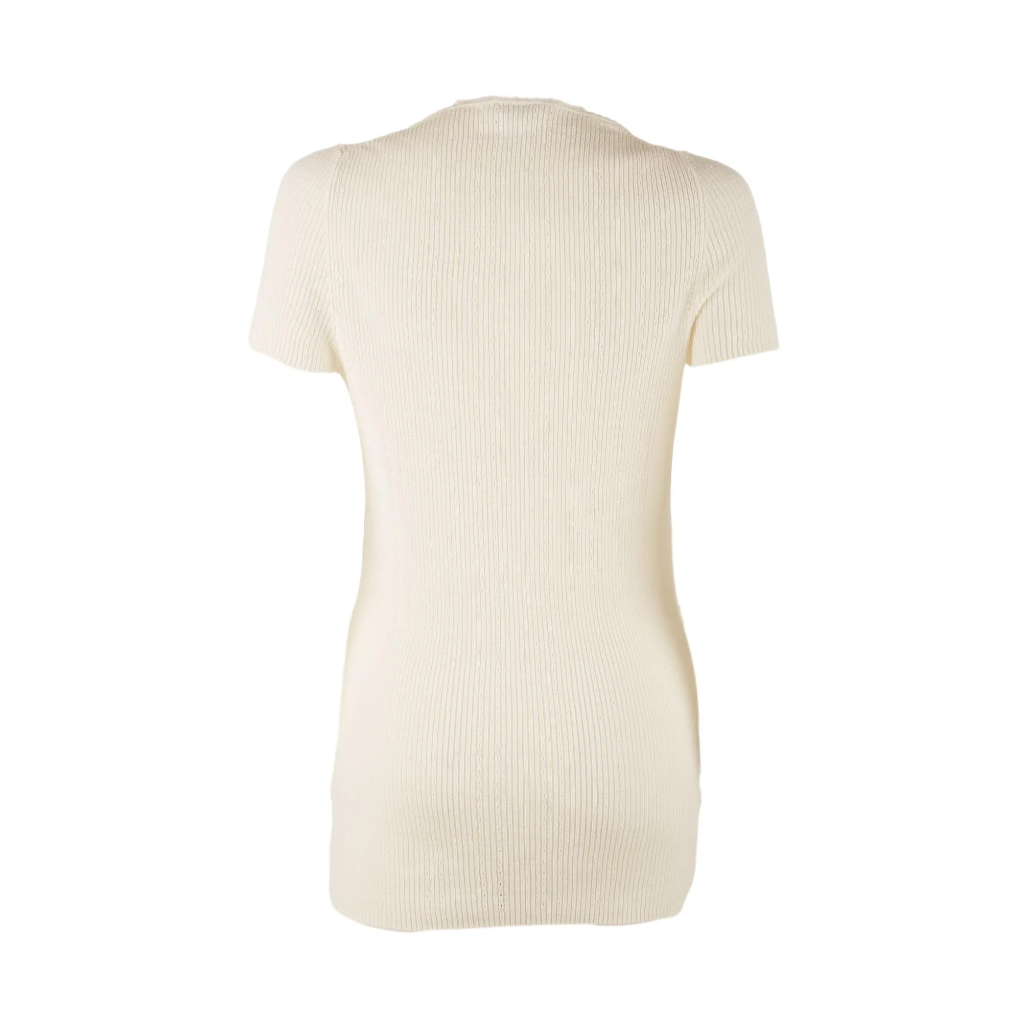 Chanel White Ribbed Logo Top - Image 2