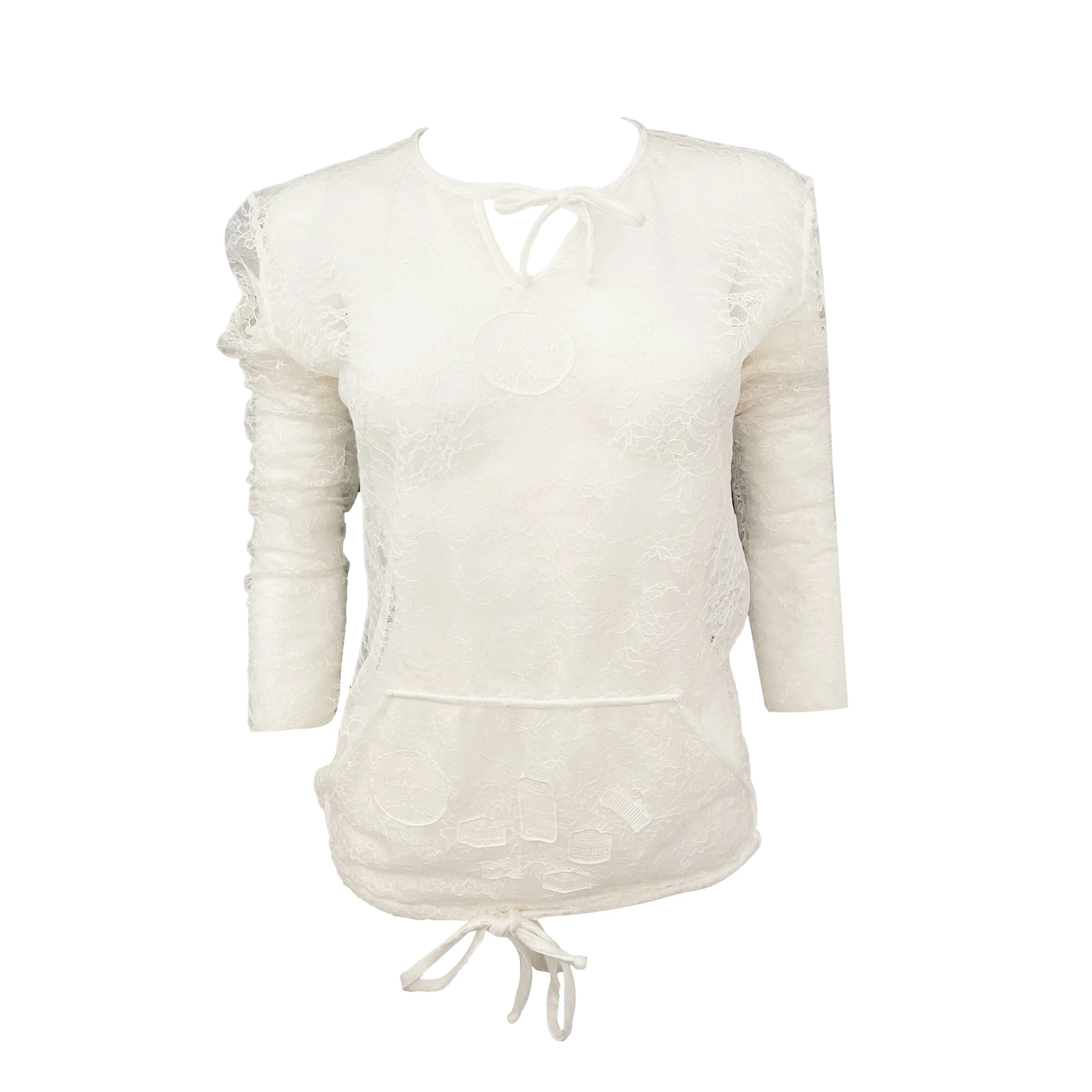 Chanel White Lace Hoodie