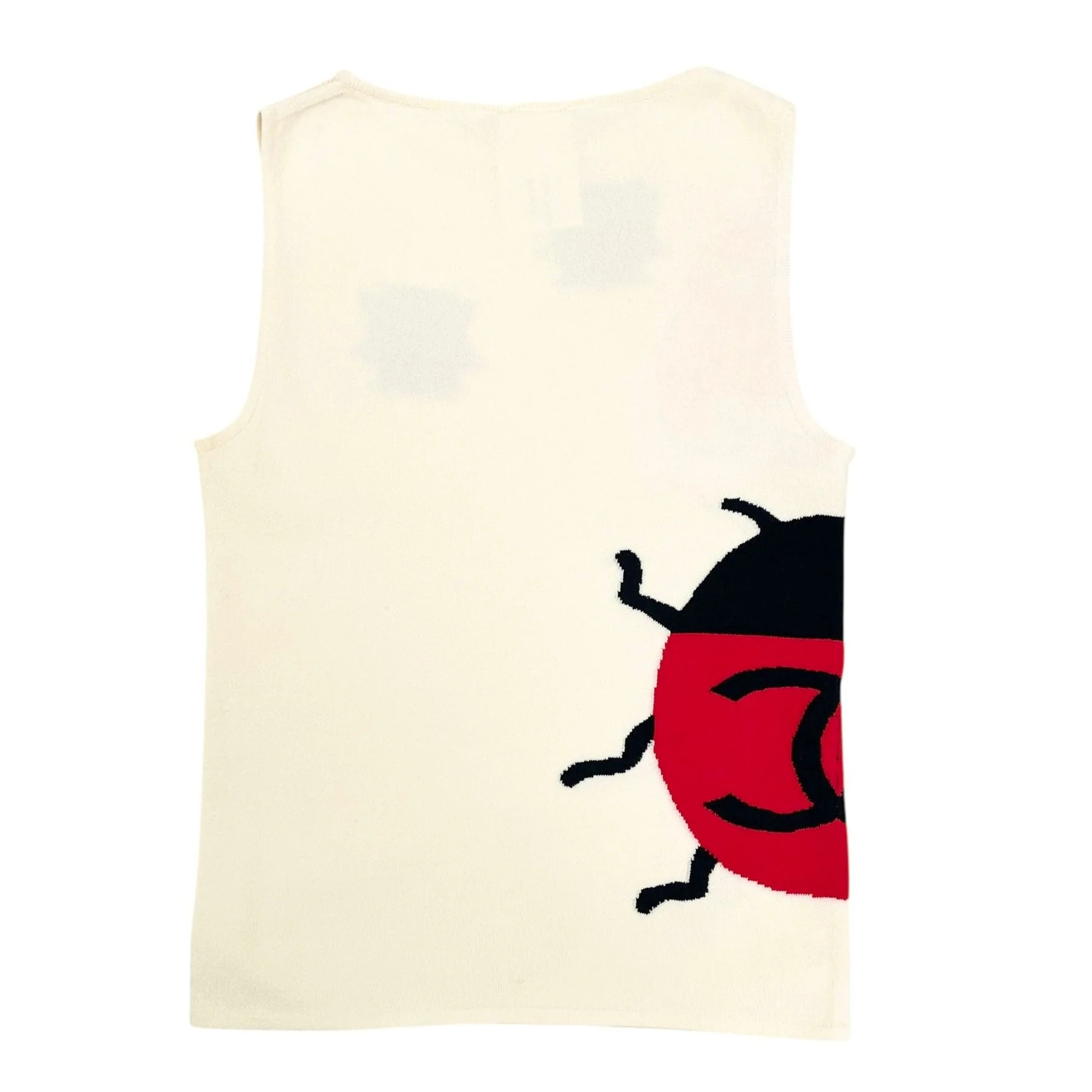 Chanel White Ladybug Logo Tank - Image 2