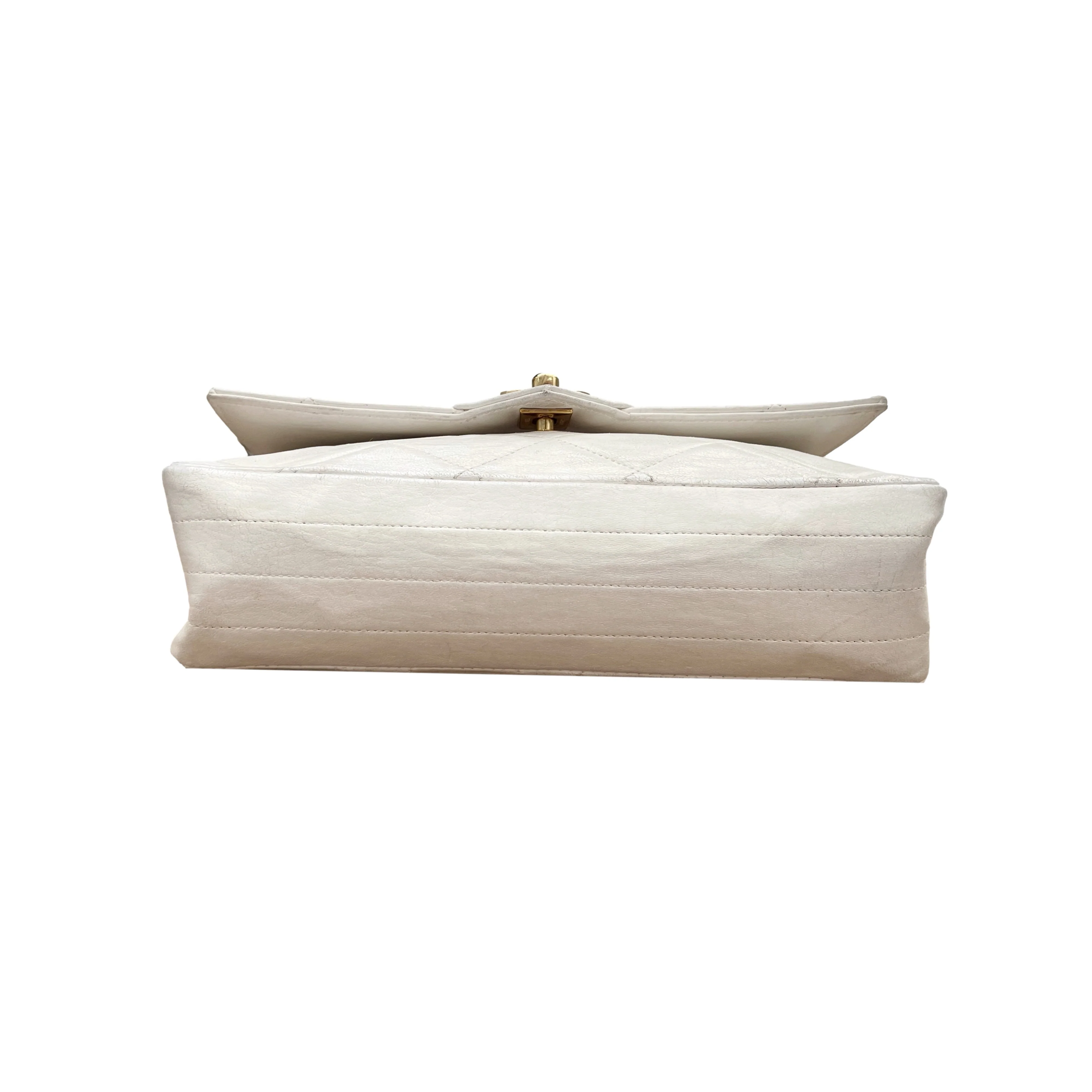 Chanel White Lambskin Flap Bag - Image 6