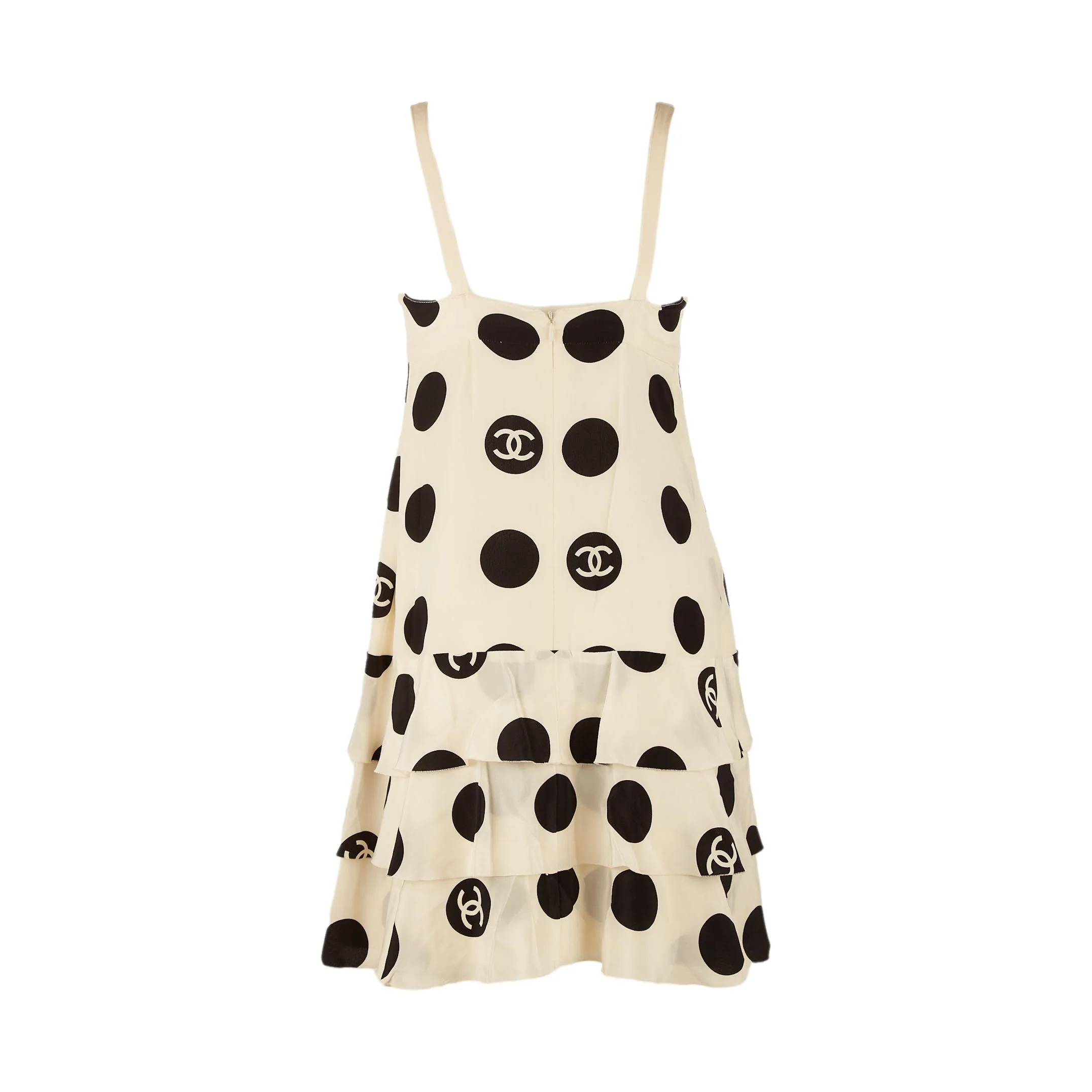 Chanel White Logo Polkadot Dress - Image 2
