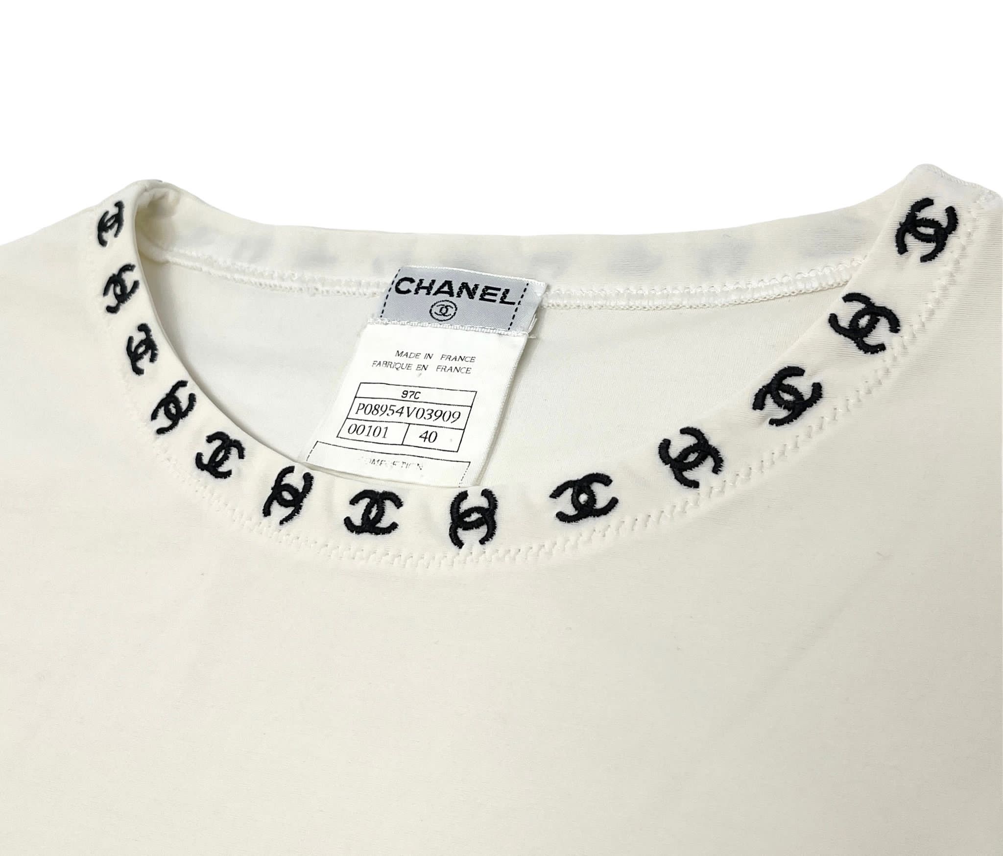 Chanel White Logo Ringer Shirt - Image 3