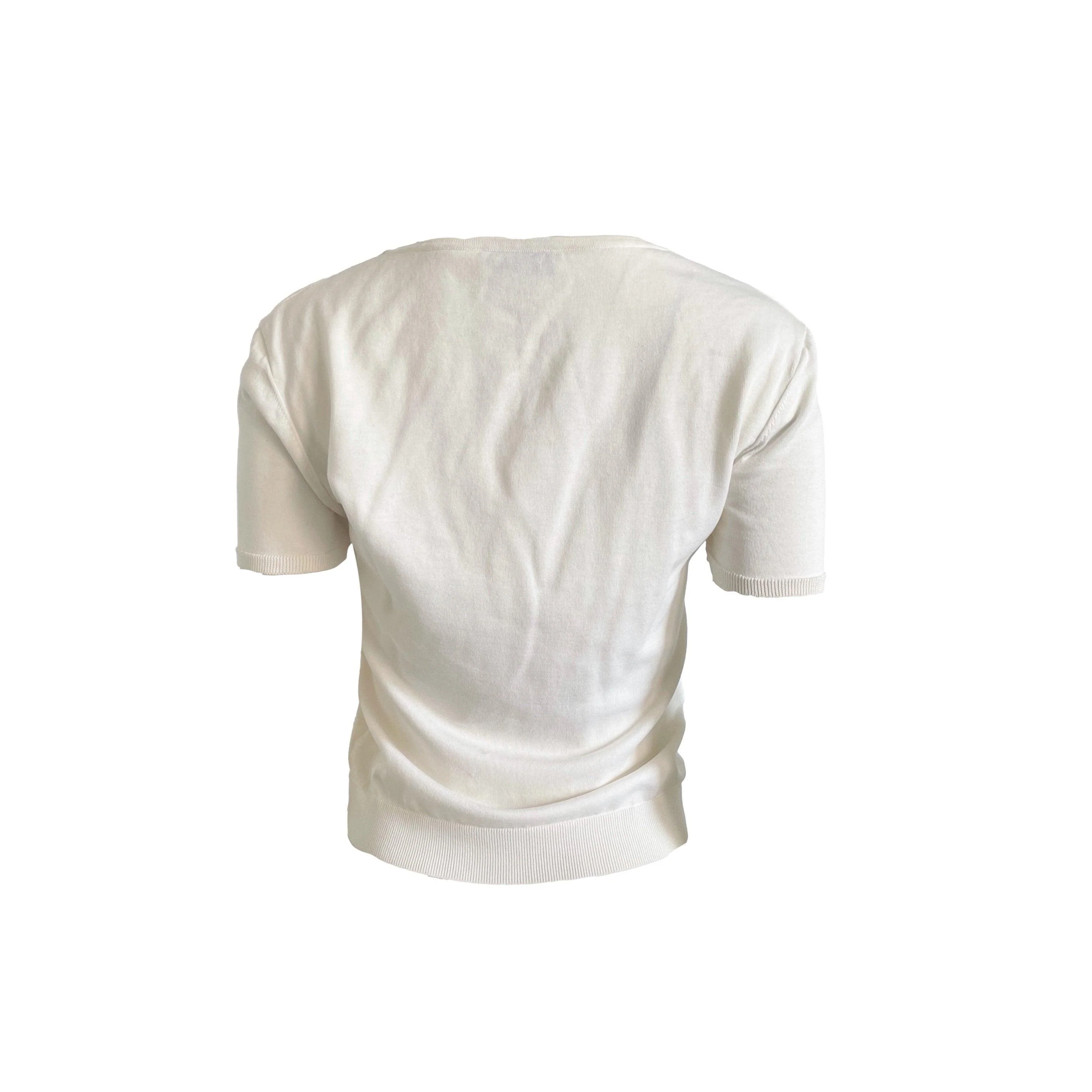 Chanel White Logo Short Sleeve Top - Image 2