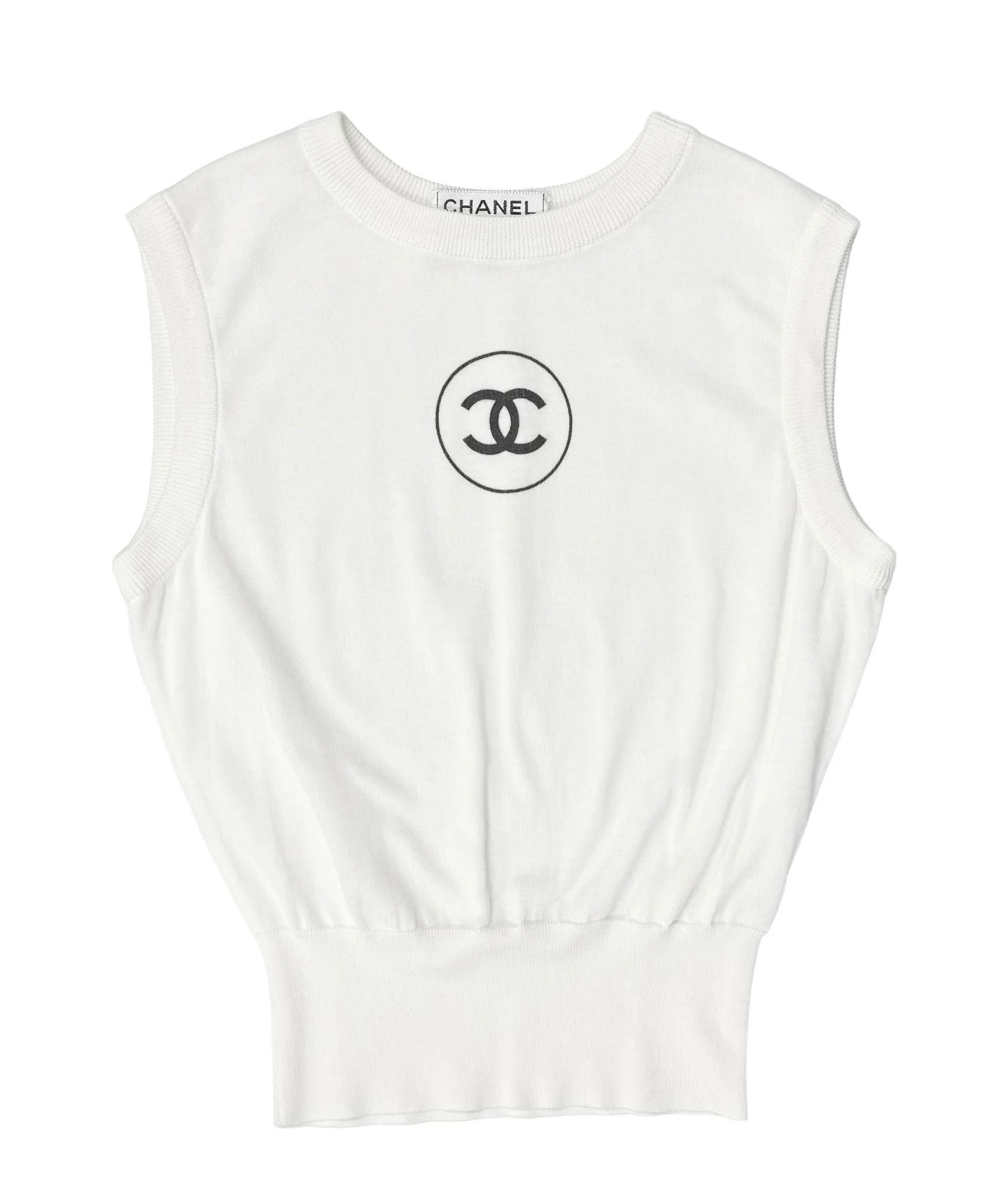 Chanel White Logo Tank Top