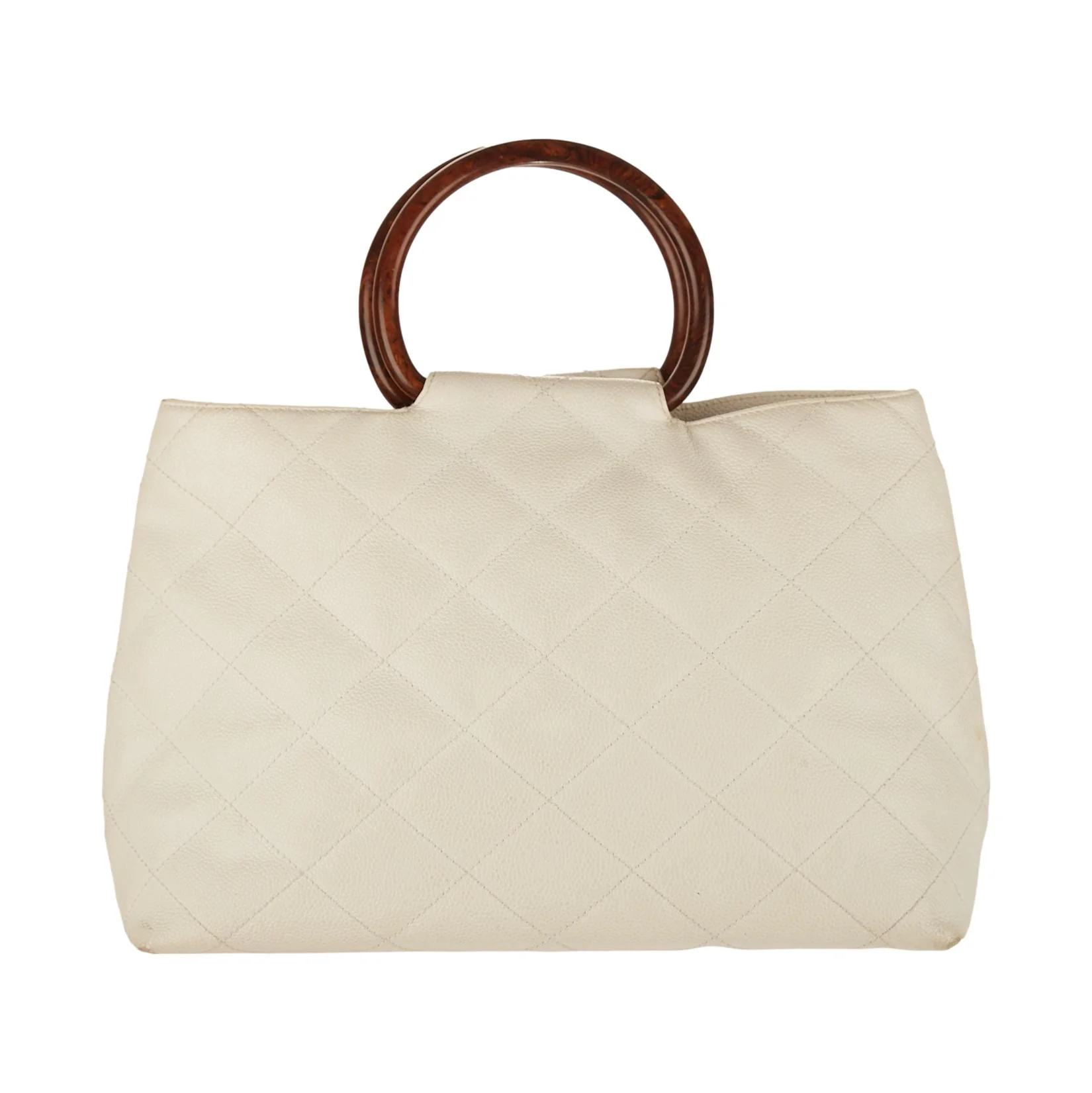 Chanel White Logo Top Handle Bag - Image 2