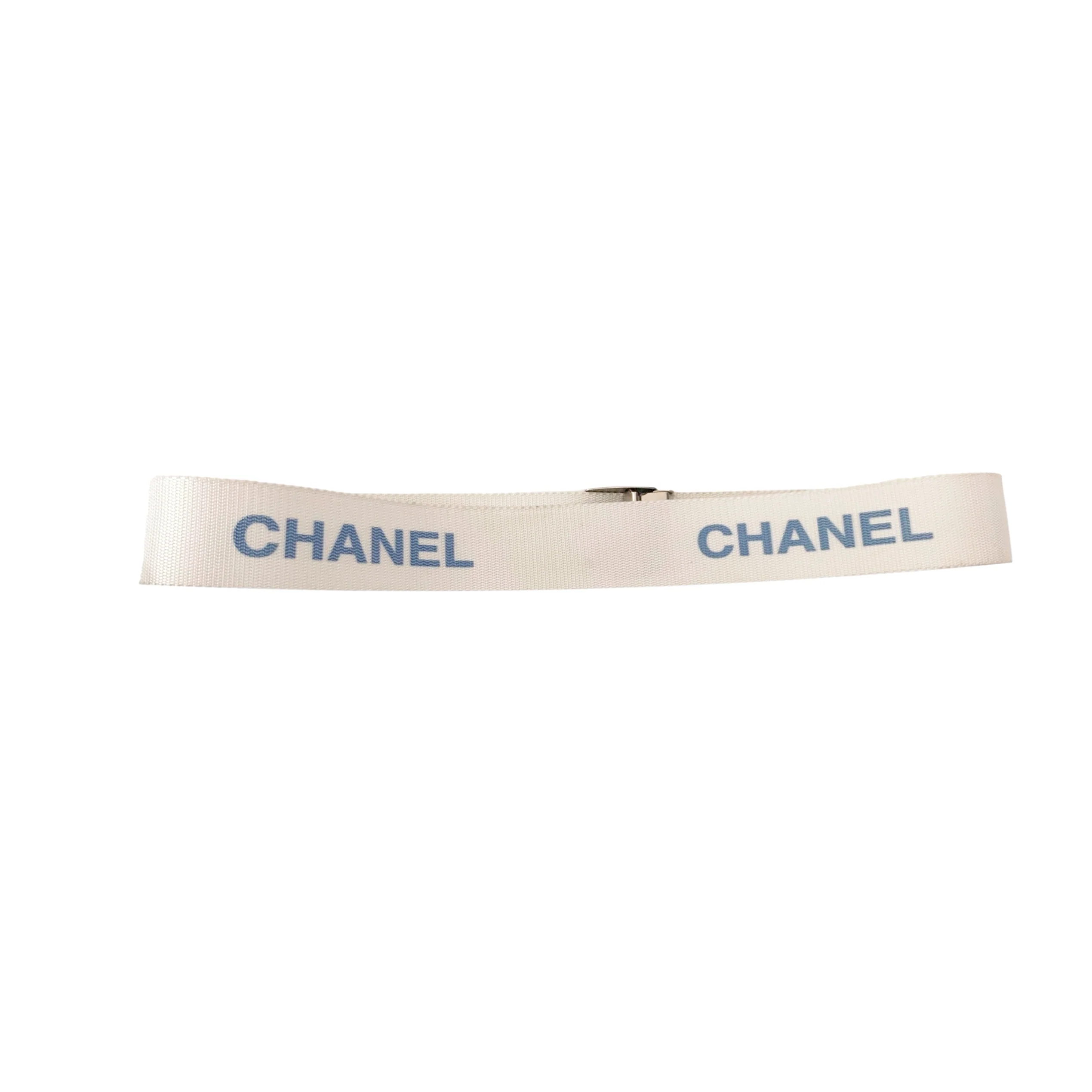 Chanel White Logo Web Belt - Image 2