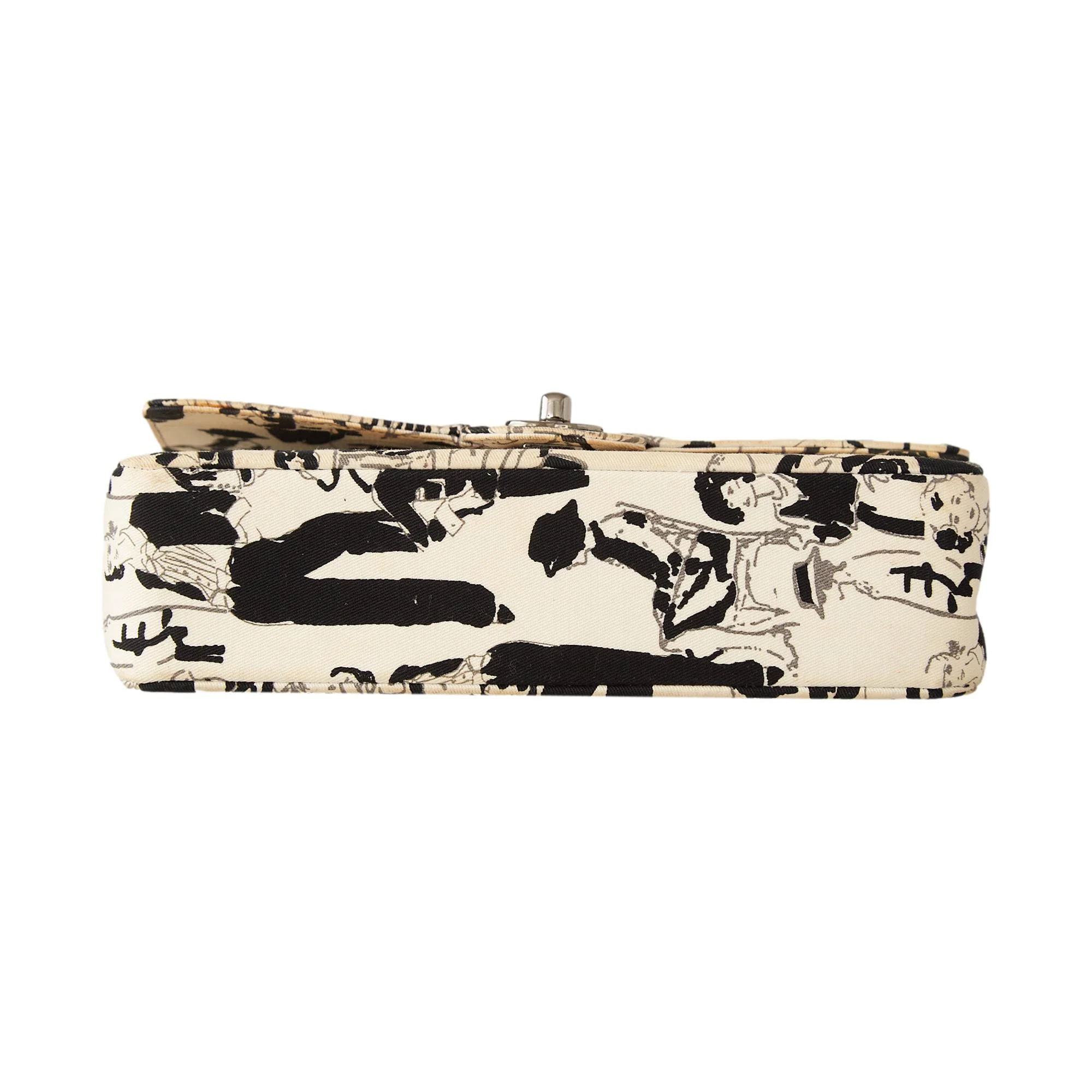 Chanel White Mademoiselle Print Flap Bag - Image 3
