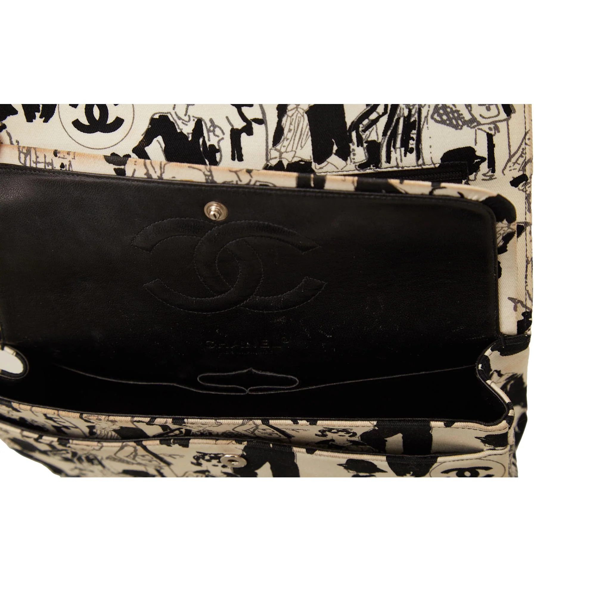 Chanel White Mademoiselle Print Flap Bag - Image 4