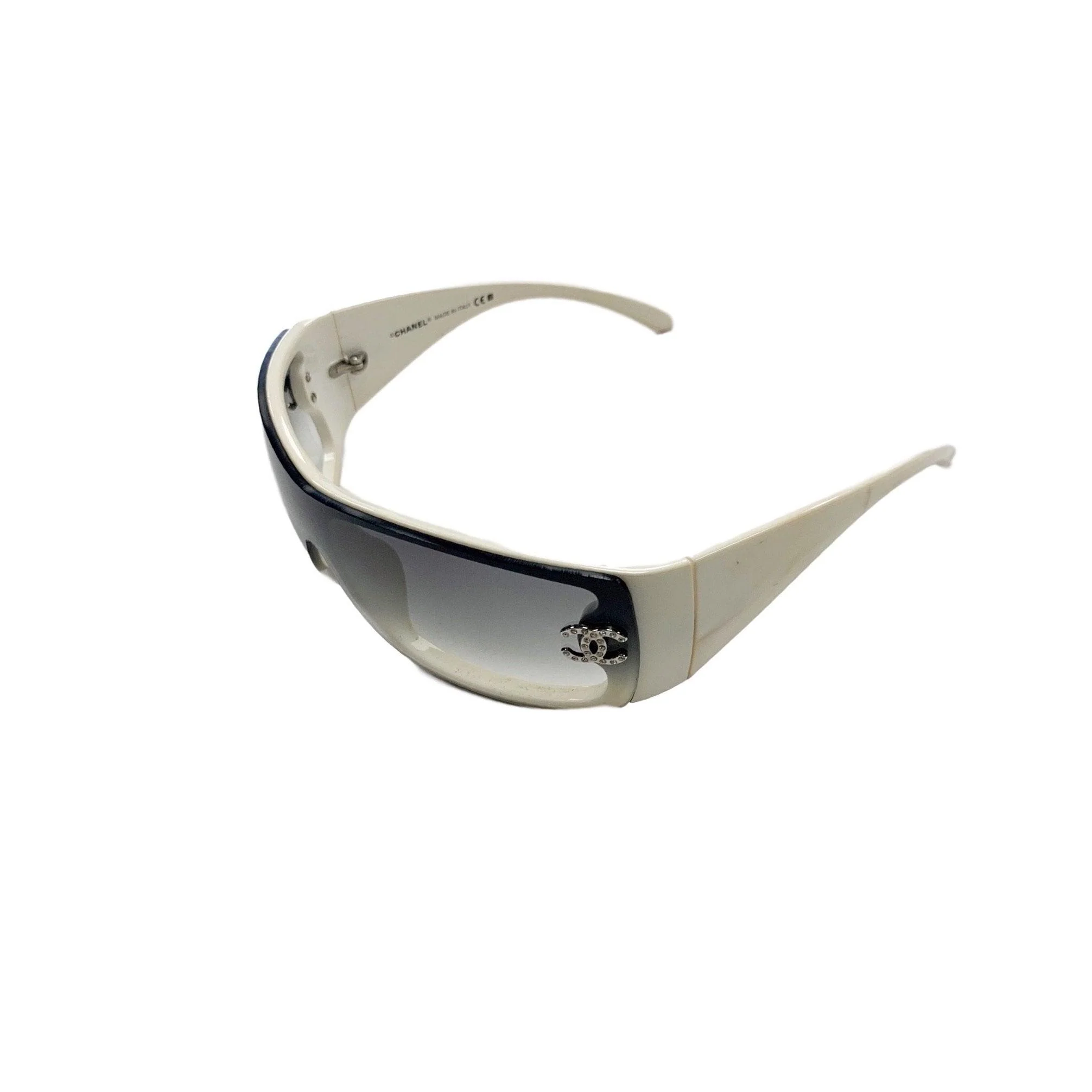 Chanel White Marble Rhinestone Sunglasses - Image 2
