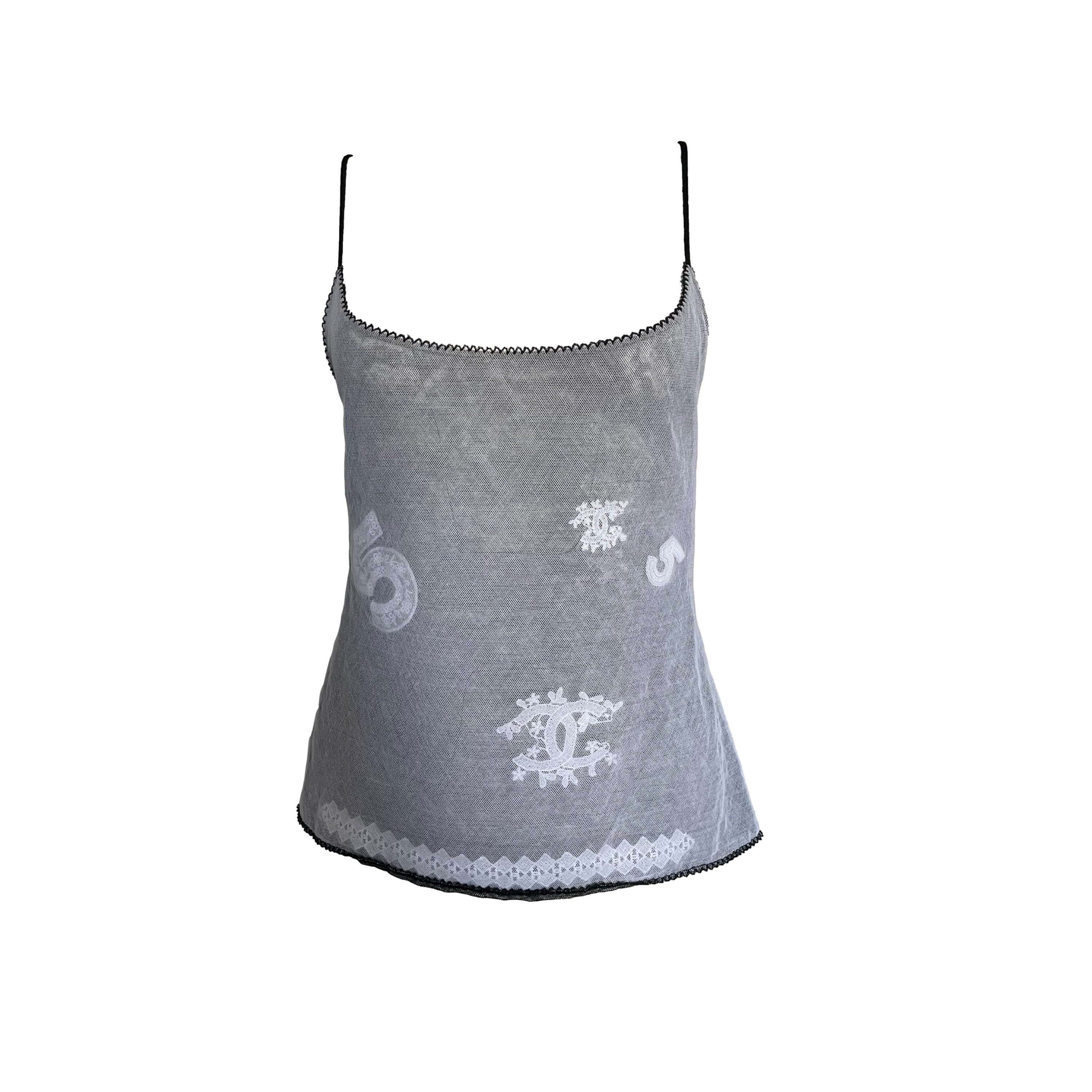 Chanel White Mesh No.5 Tank Top
