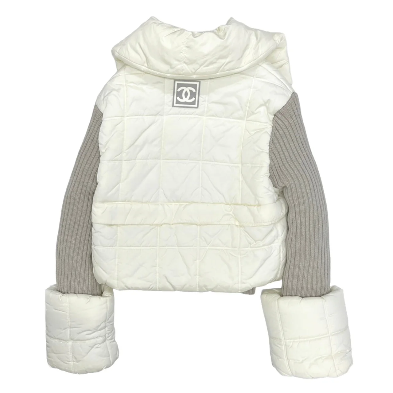 Chanel White Quilted Puffer Jacket