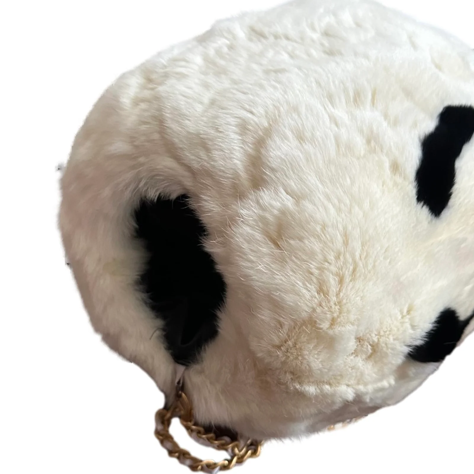 Chanel White Rabbit Fur Muff Bag - Image 3