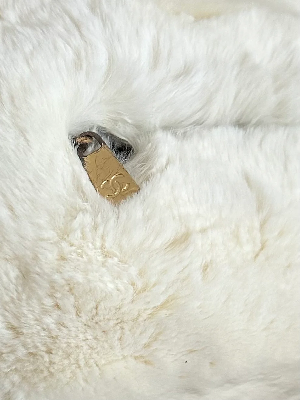 Chanel White Rabbit Fur Muff Bag - Image 5
