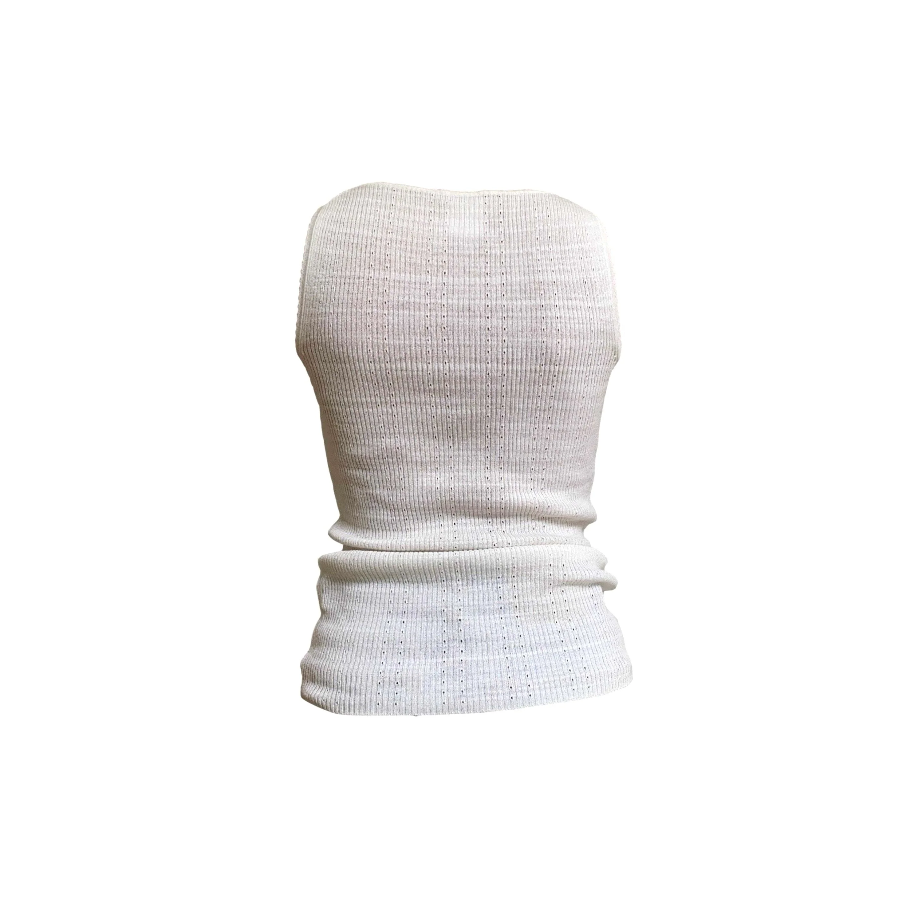 Chanel White Ribbed Logo Tank - Image 2