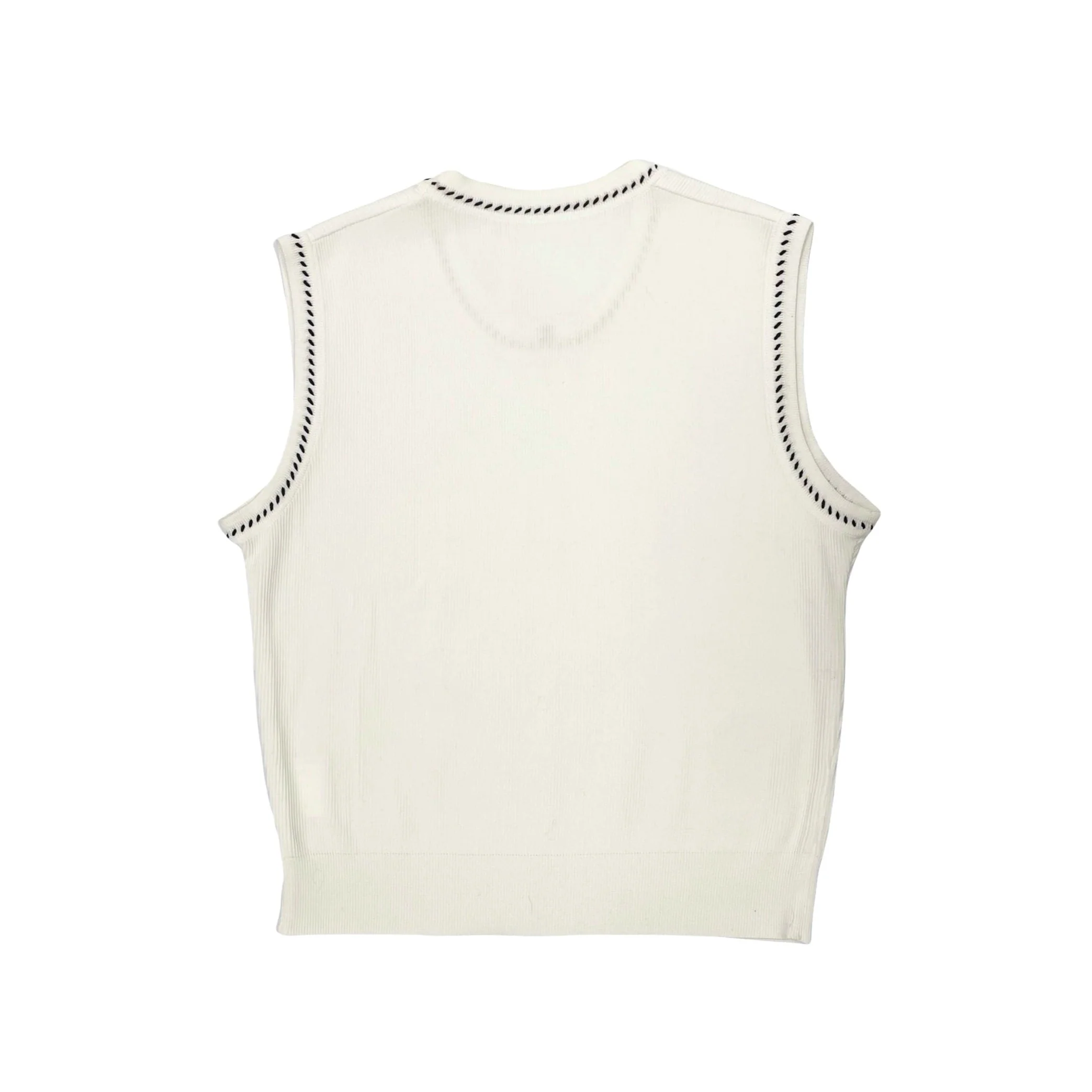 Chanel White Ribbed Logo Tank Top - Image 2