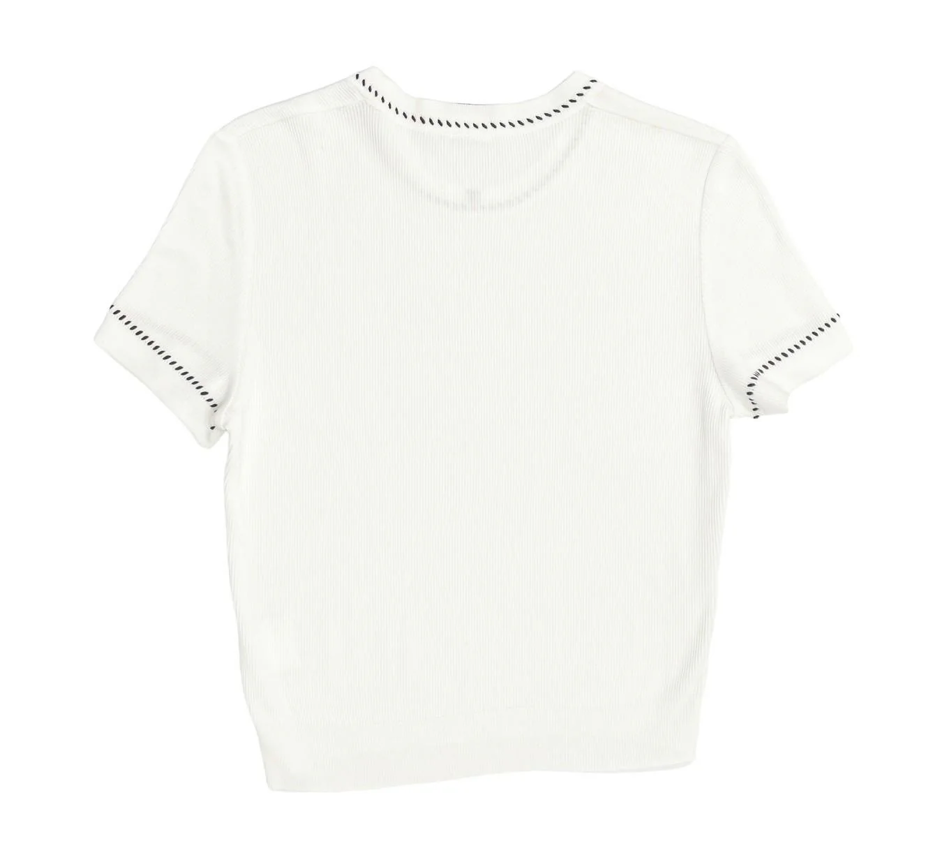 Chanel White Ribbed Logo Top - Image 2