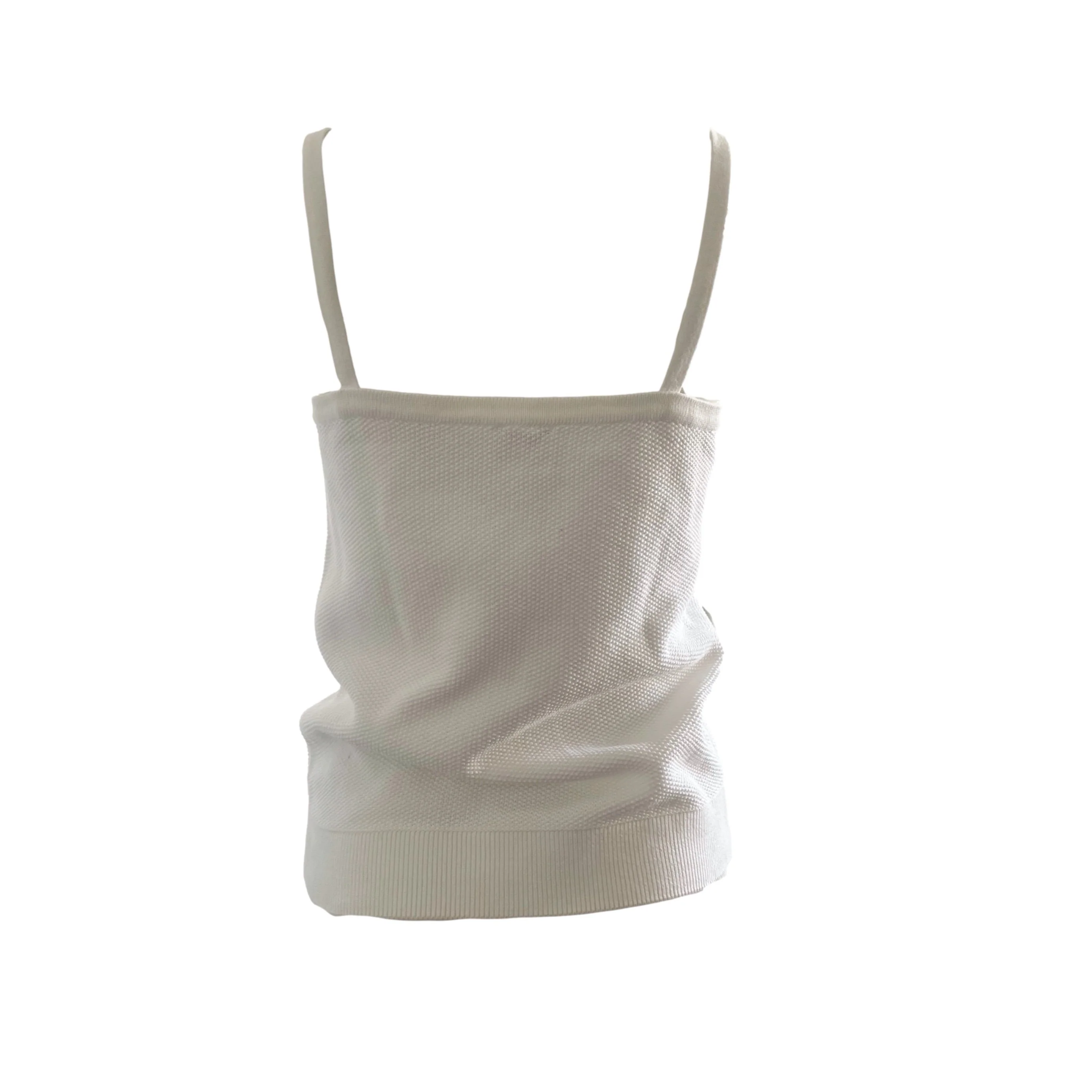 Chanel White Ribbed Tank Top - Image 2