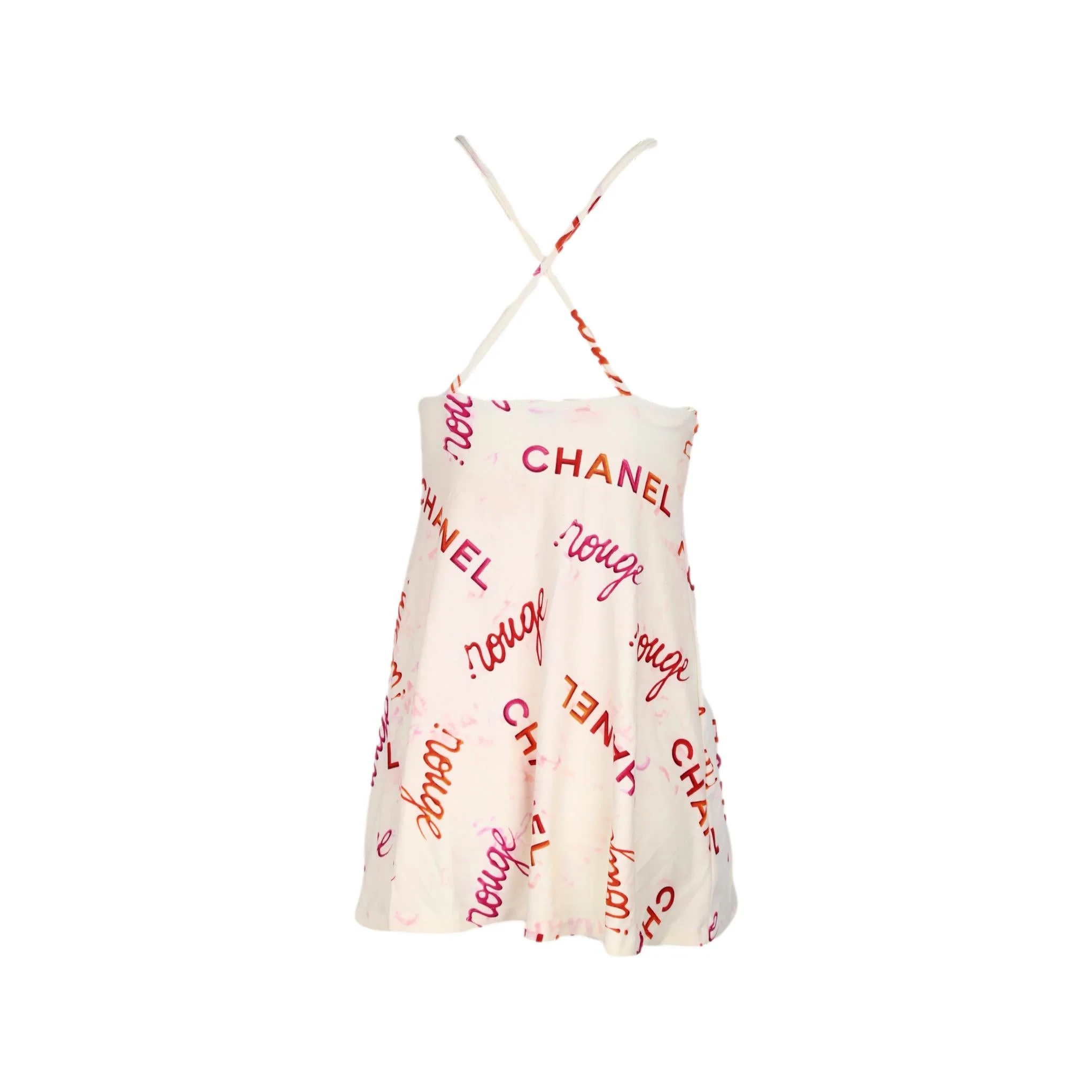 Chanel White Rouge Print Dress - Image 2