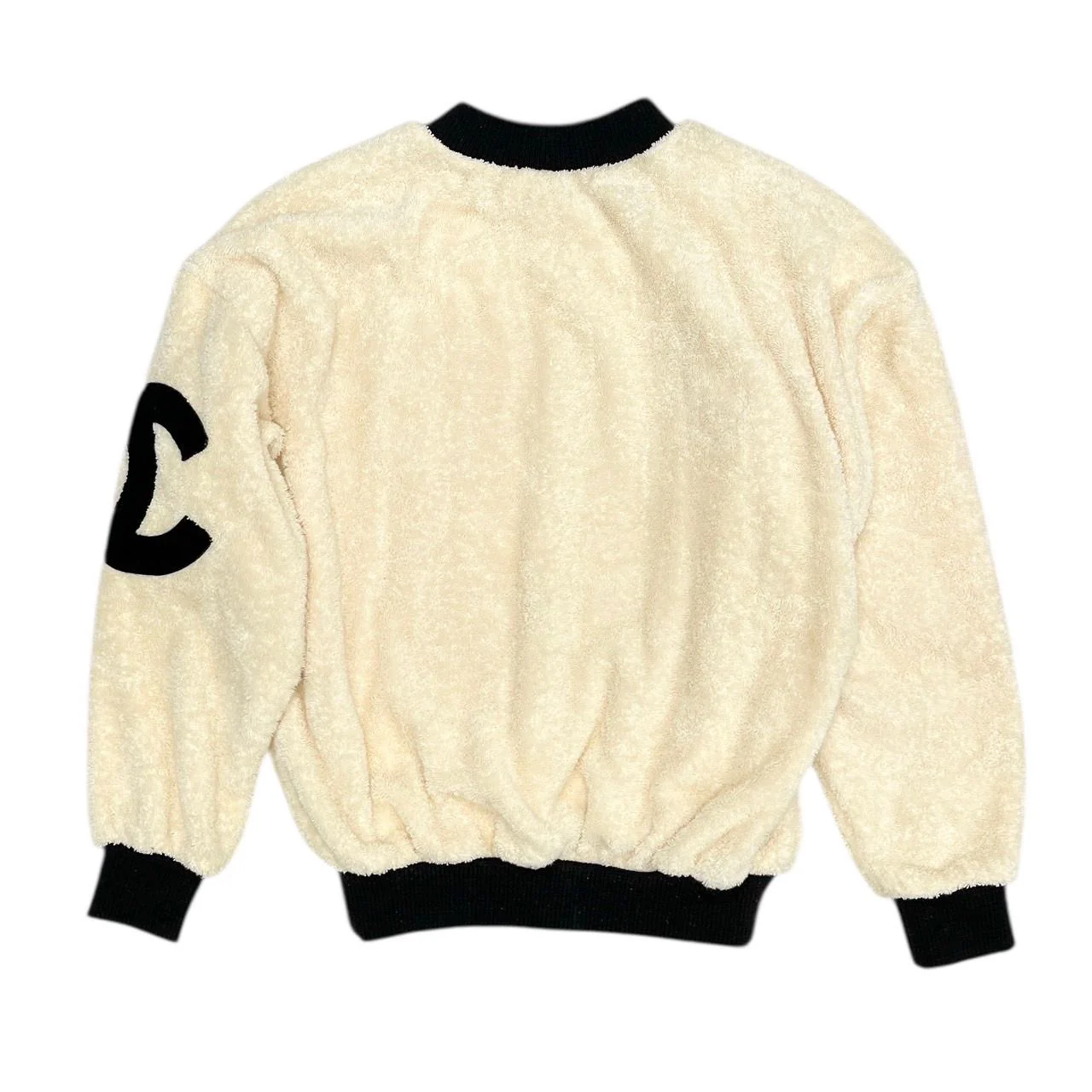 Chanel White Terrycloth Logo Sweatshirt