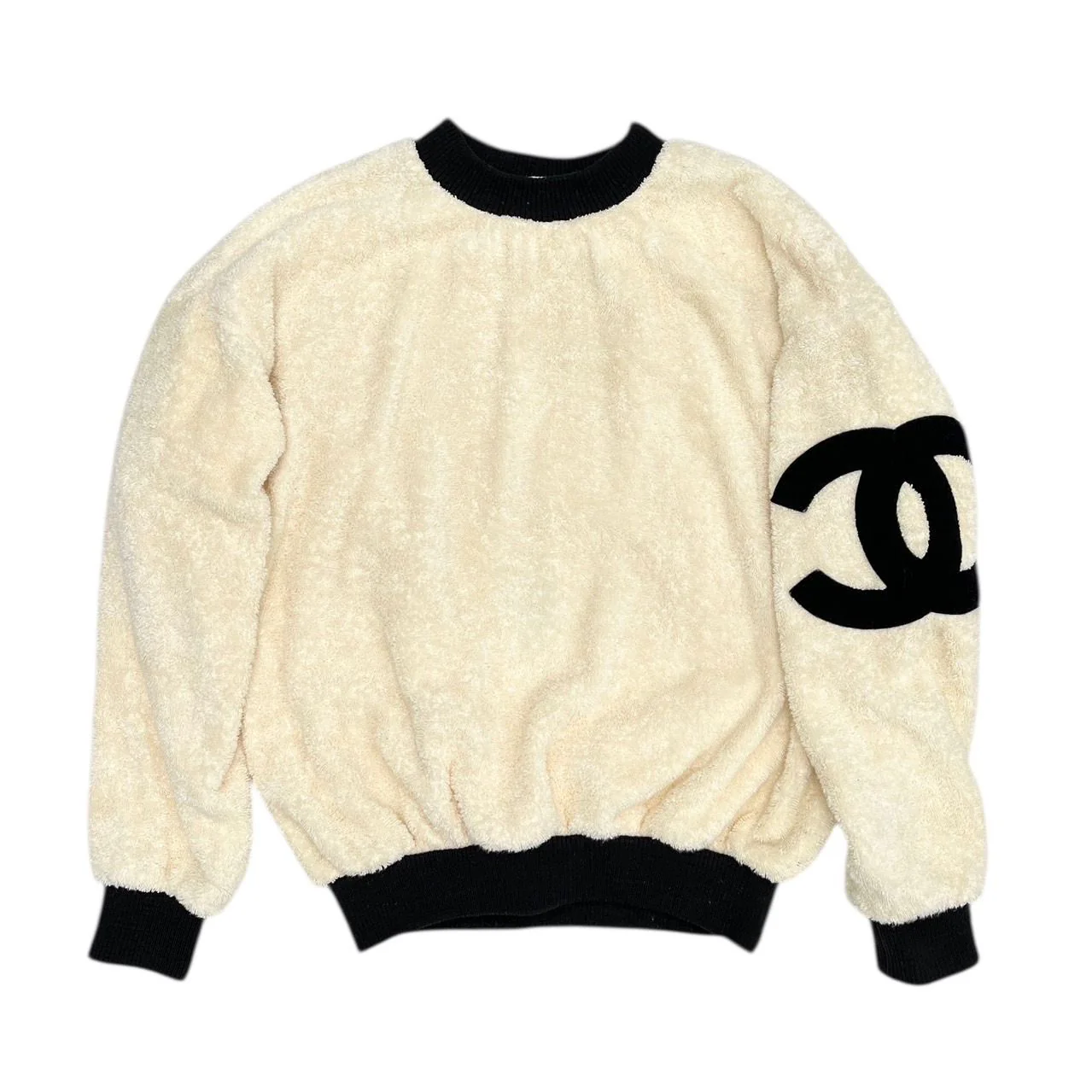 Chanel White Terrycloth Logo Sweatshirt - Image 2