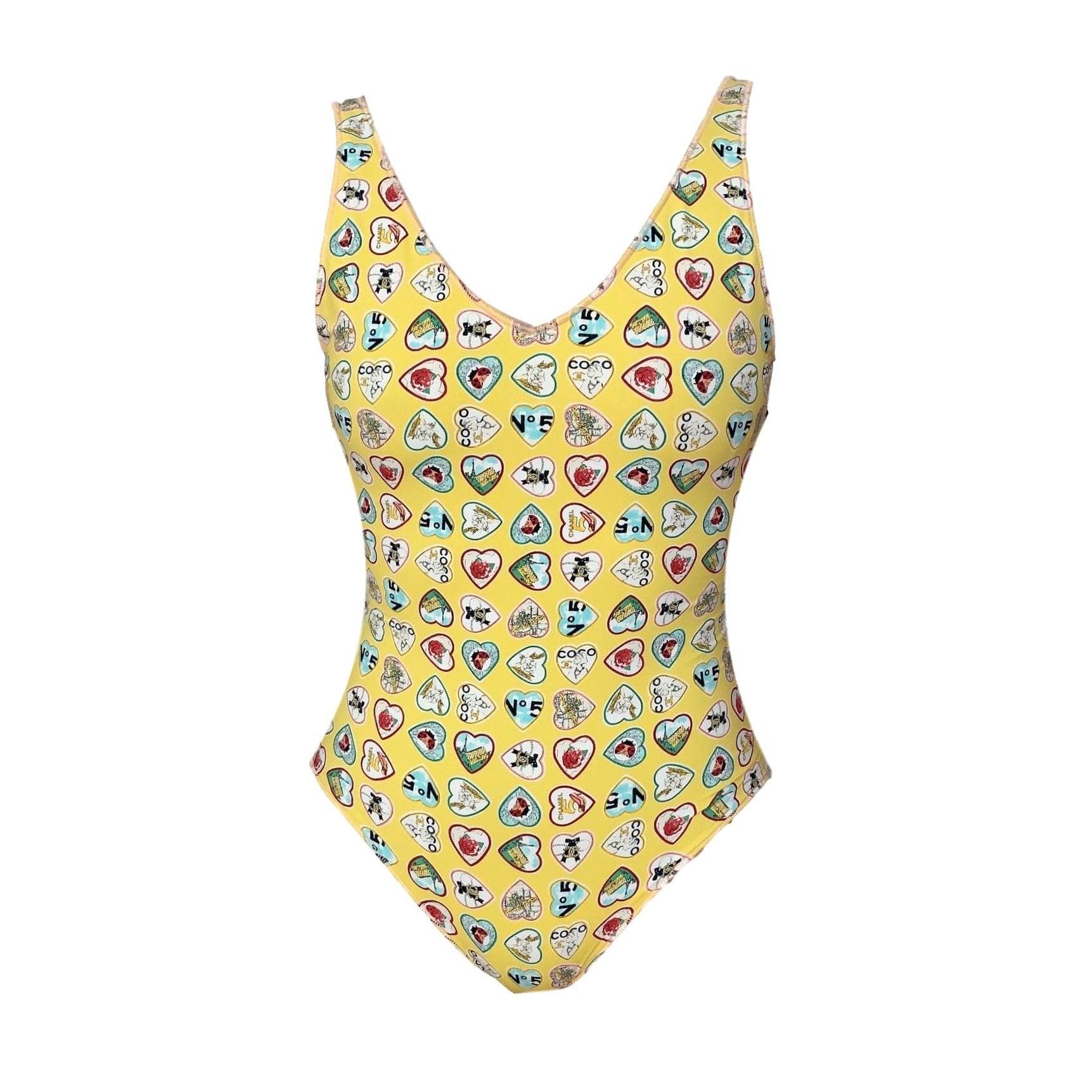 Chanel Yellow Heart Logo One Piece