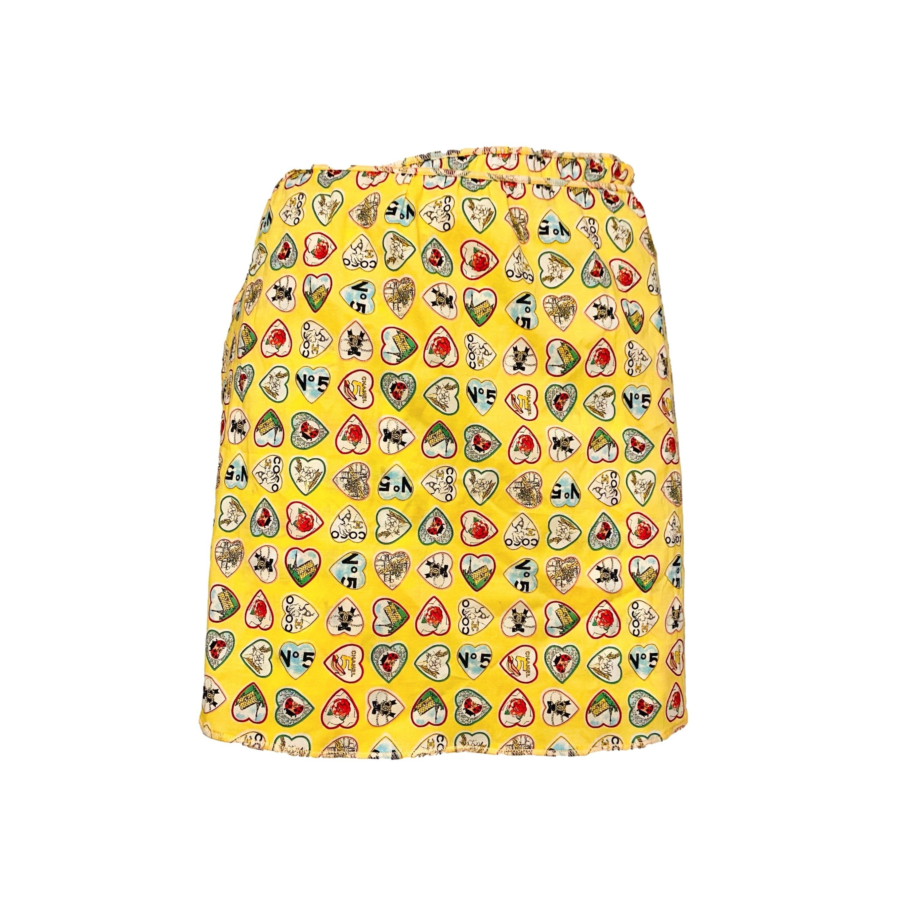Chanel Yellow Heart Tie Skirt