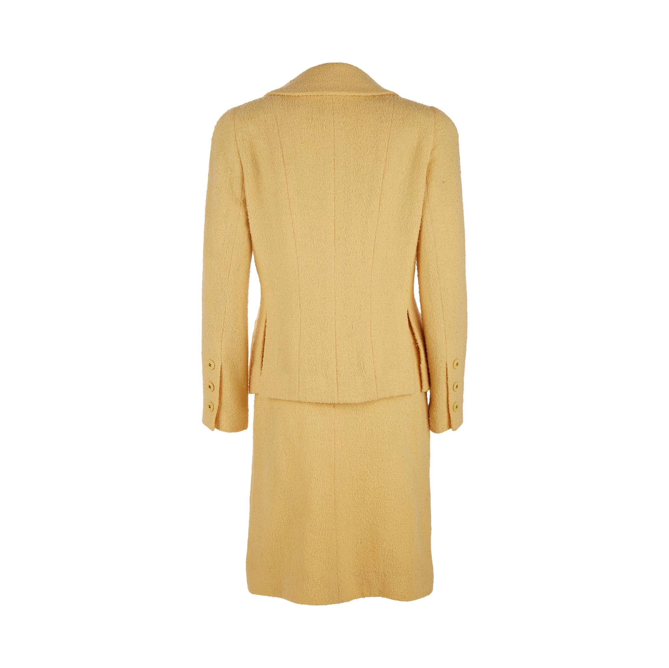 Chanel Yellow Logo Button Skirt Set - Image 3