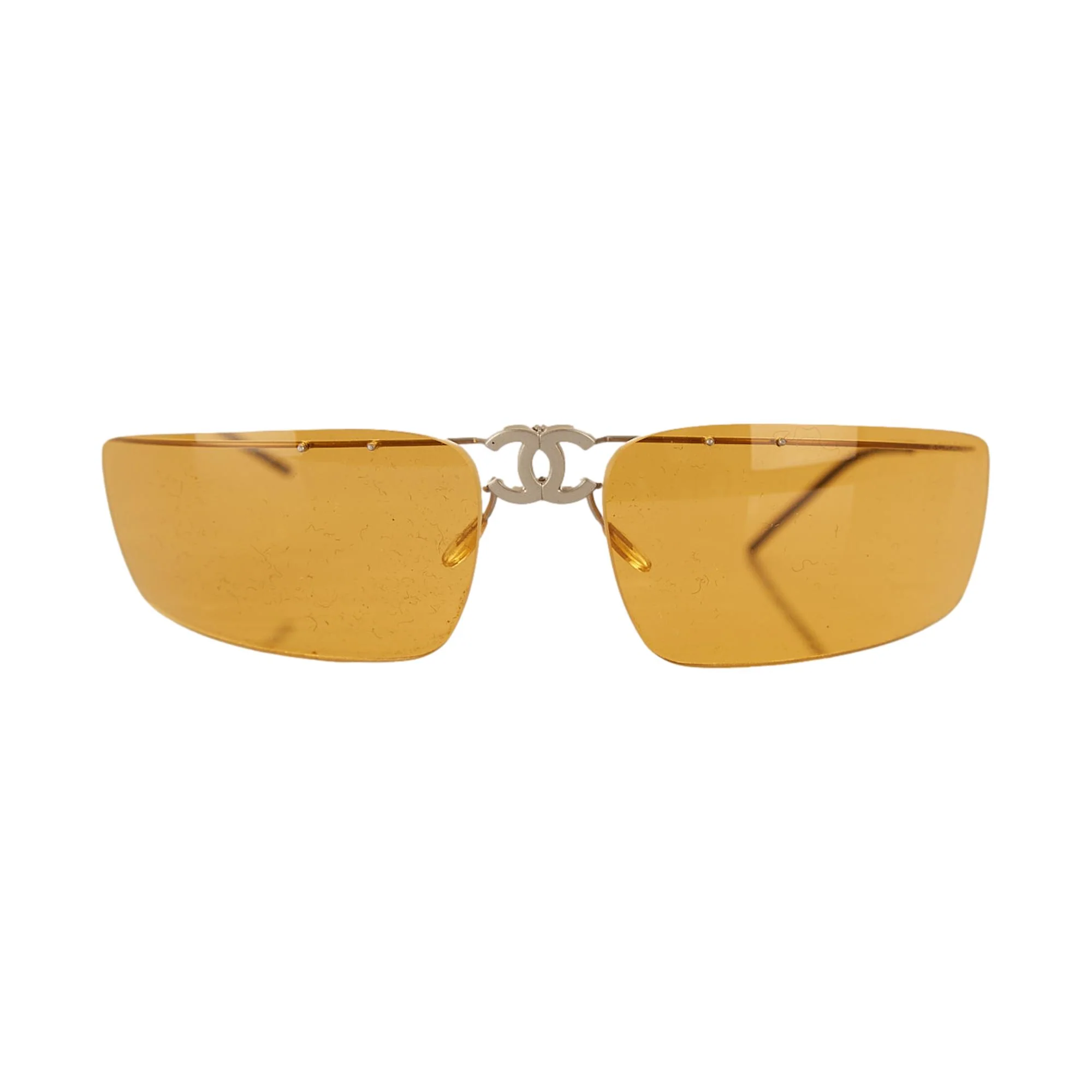 Chanel Yellow Logo Folding Sunglasses - Image 2