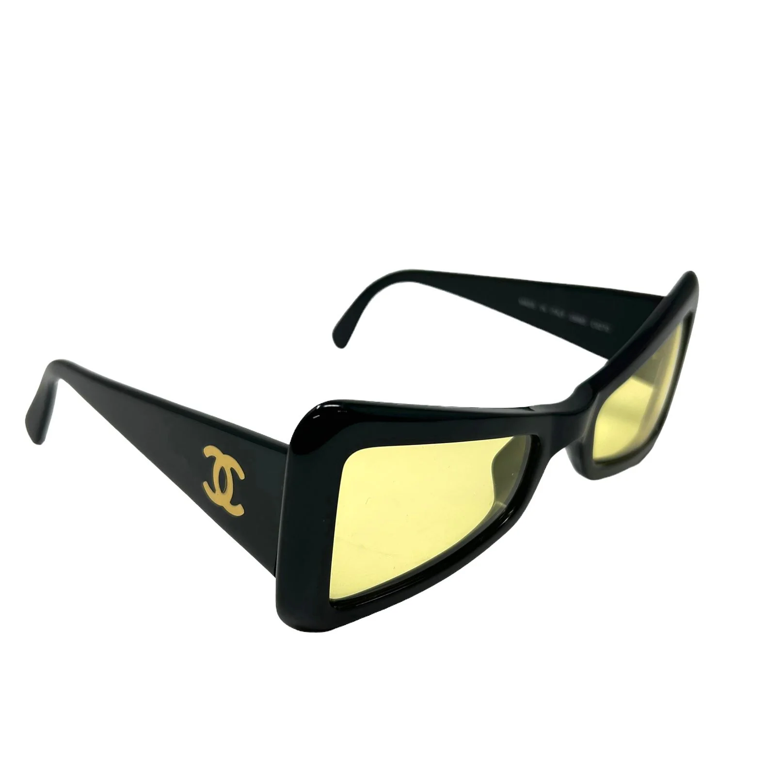 Chanel Yellow Logo Geometric Sunglasses