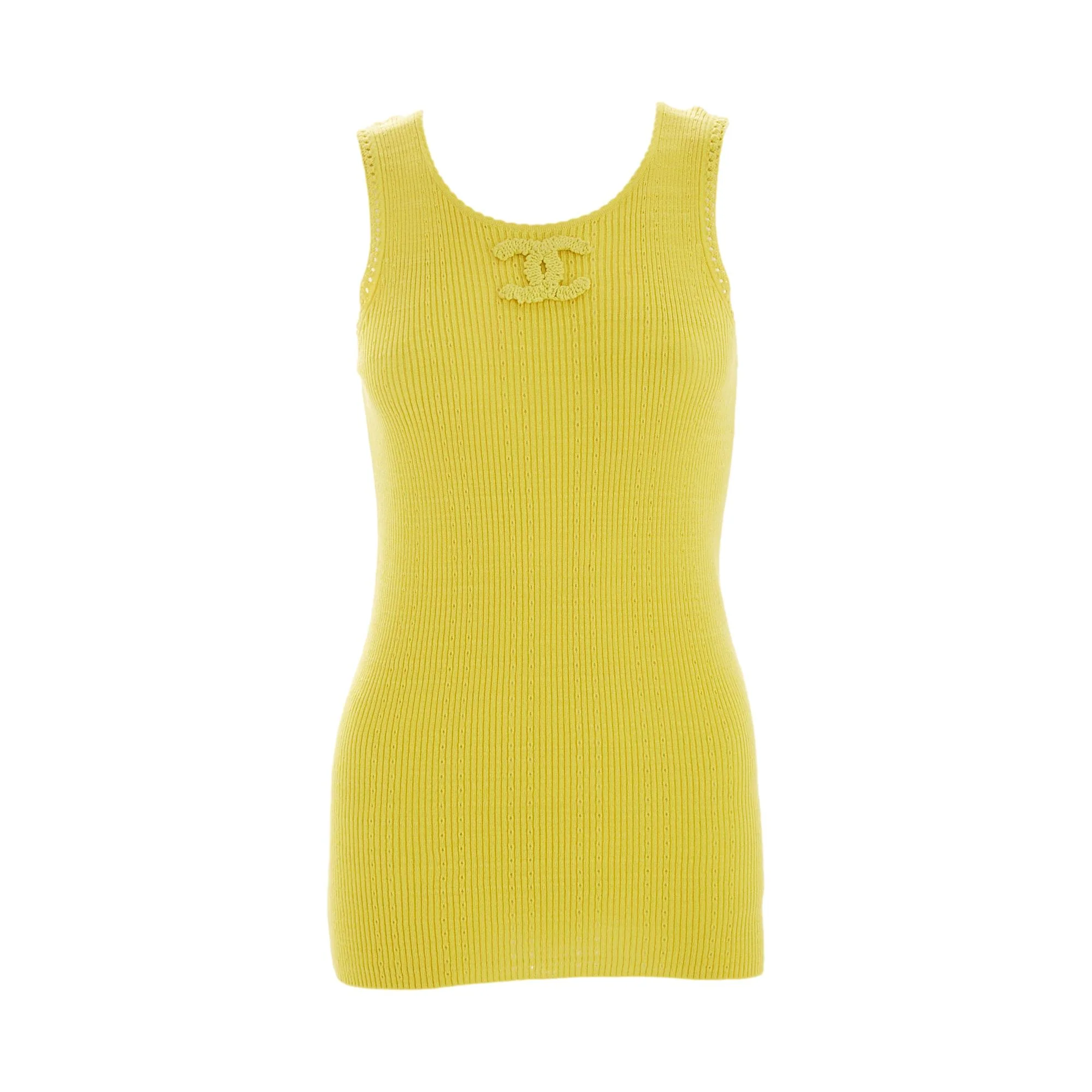 Chanel Yellow Long Cardigan Knit Logo Set - Image 3