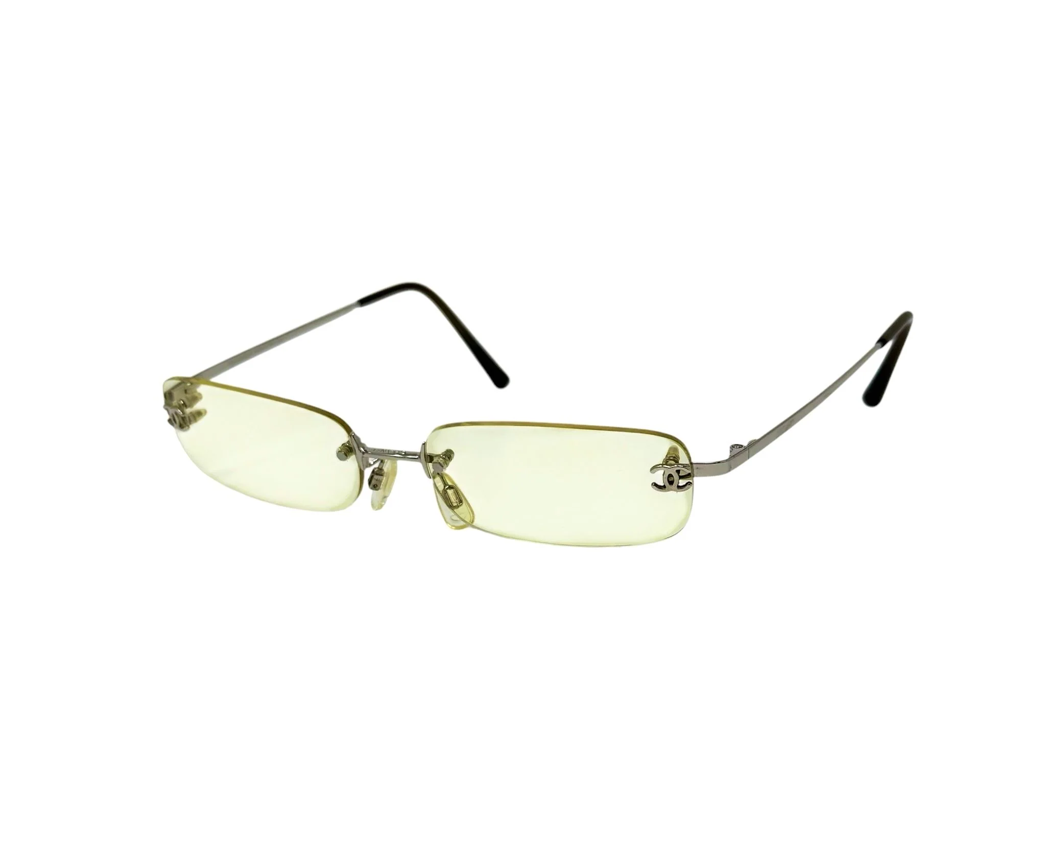 Chanel Yellow Mini Rimless Sunglasses - Image 2