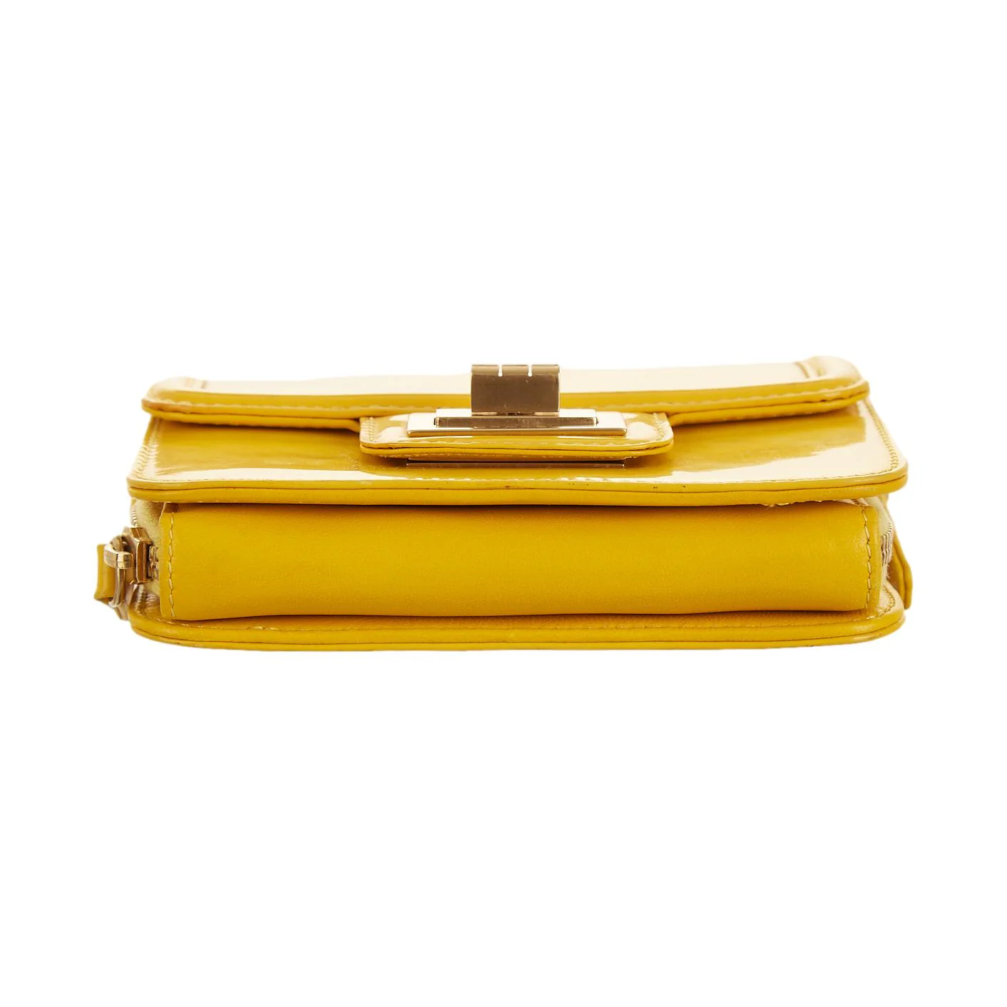 Chanel Yellow Patent Mini Chain Shoulder Bag - Image 3