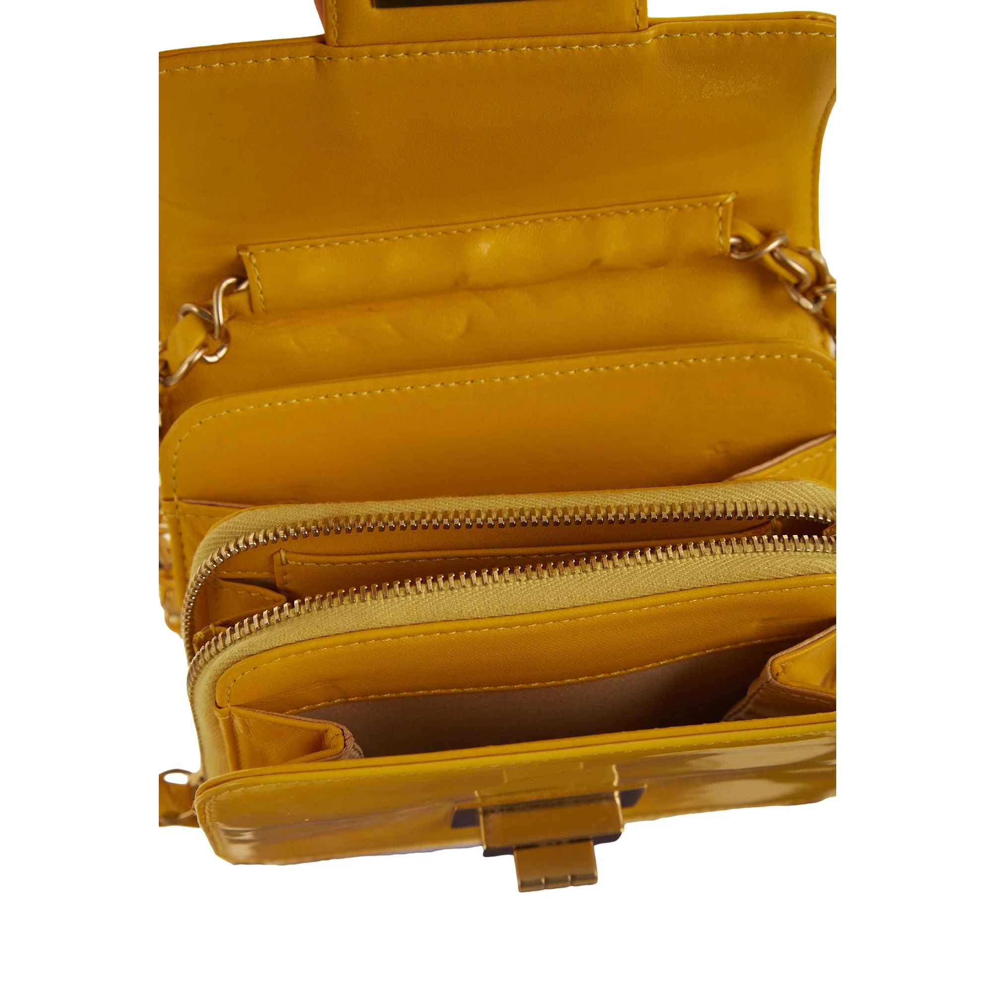 Chanel Yellow Patent Mini Chain Shoulder Bag - Image 4