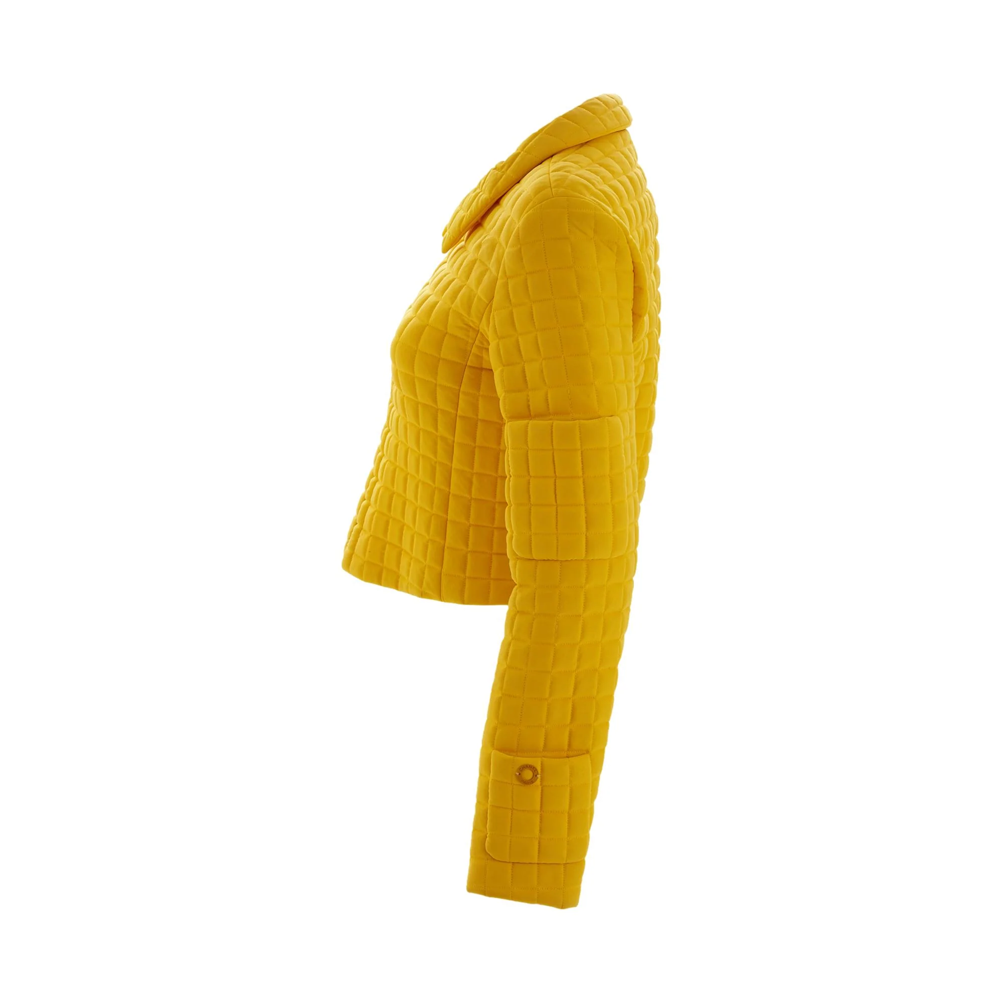 Chanel Yellow Quilted Cropped Jacket - Image 2